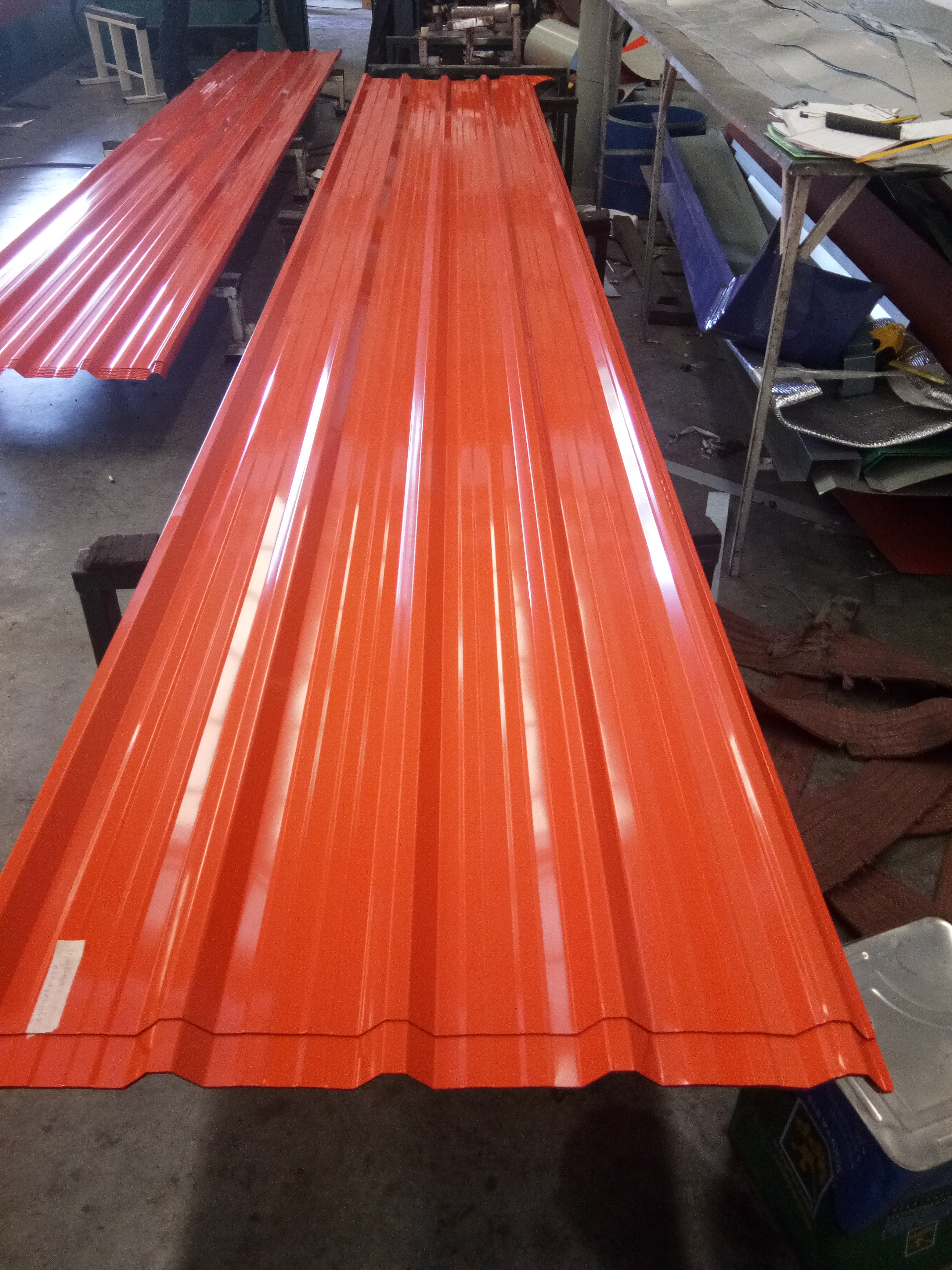 เมทัลชีทแผ่นตรงสีส้มหนา0.35มิล หน้ากว้าง 76 ซม./เมตรละ