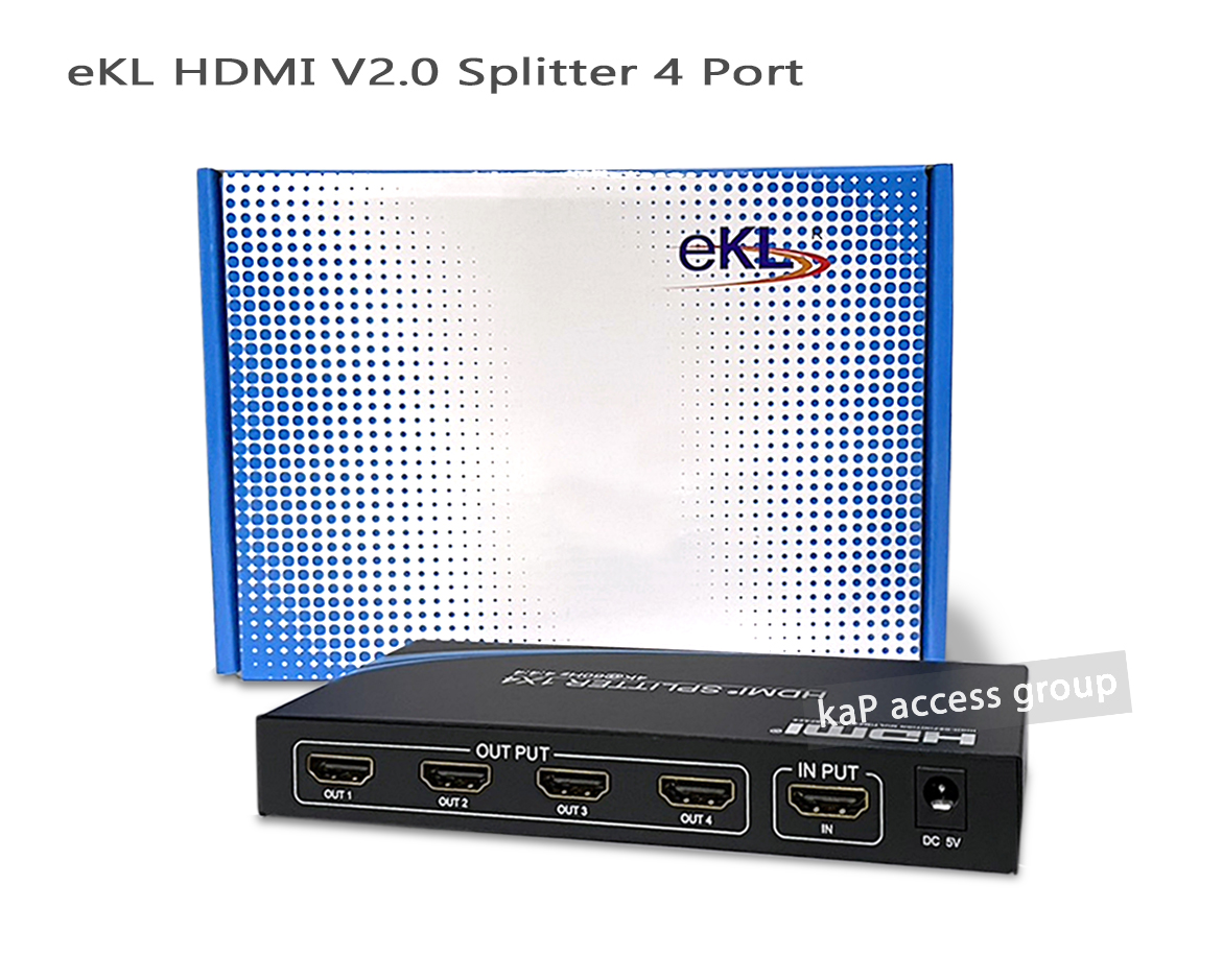 eKL HDMI V2.0 Splitter 4 Port (4K 60Hz) แท้