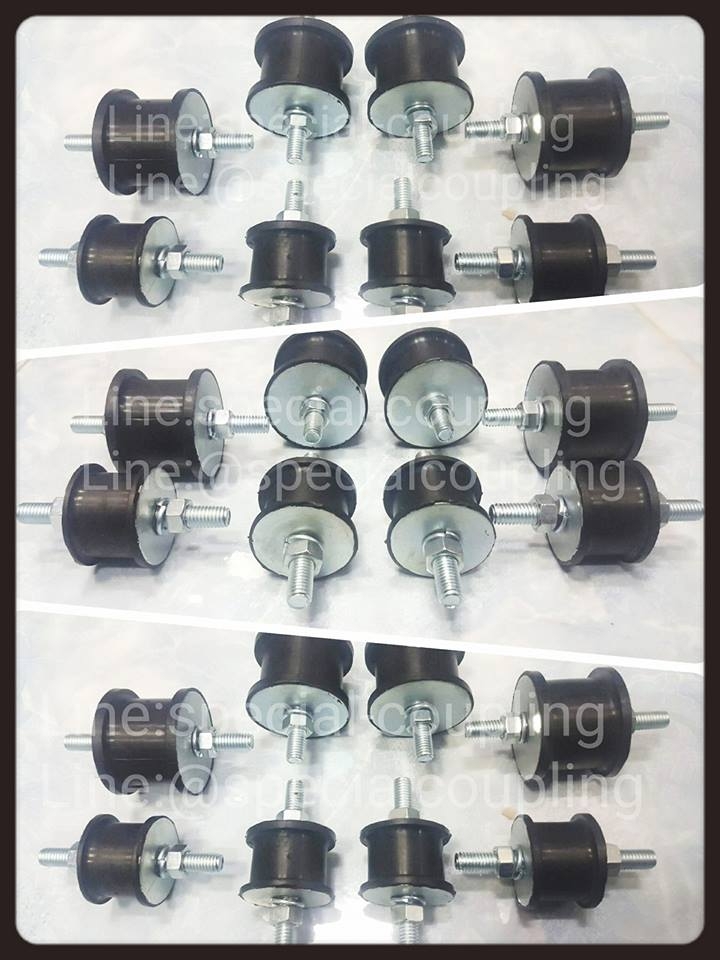 ยางรองแท่นเครื่องเกลียวนอกสองด้าน ขนาด od 45mm L 34 mm เกลียวm.8 ขนาด od 55 mm L 40 mm เกลียวm.10 ขายปลีกและส่ง