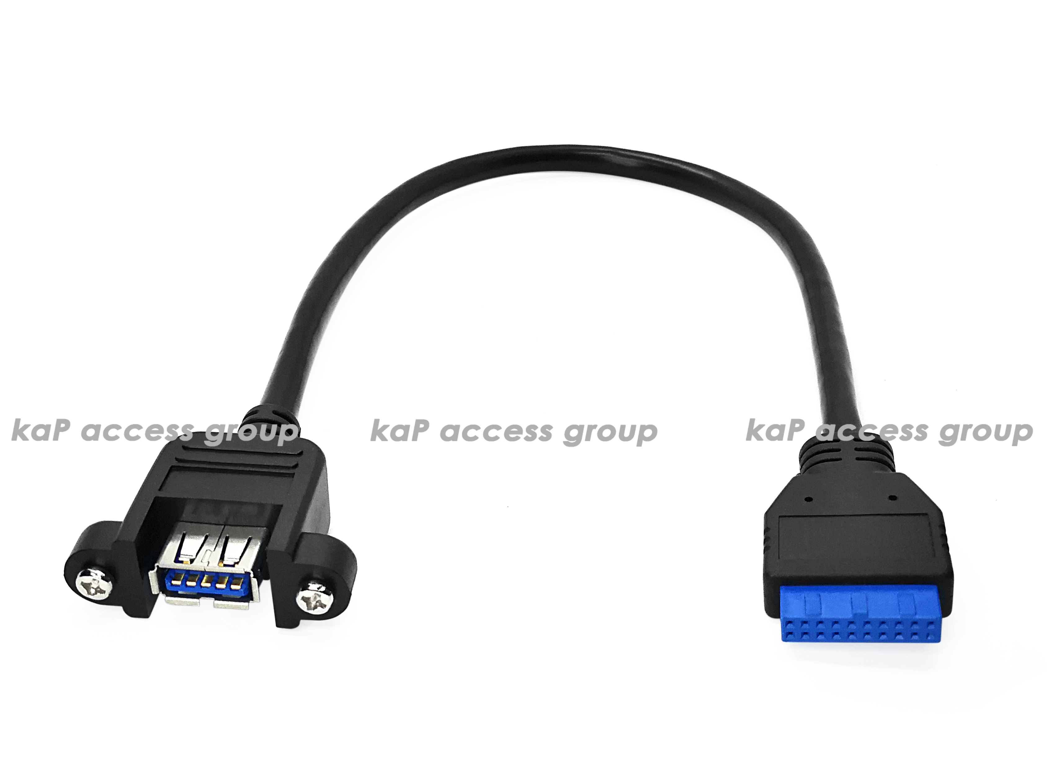 สาย USB 3.0 แบบมีหูหิ้วติดแท่น / 20พินบอร์ด
