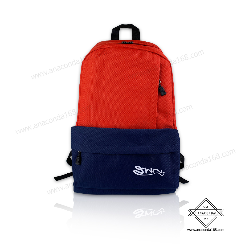 กระเป๋าเป้สะพายหลัง สีทูโทน ( 2Tone Bag ) ทำโลโก้