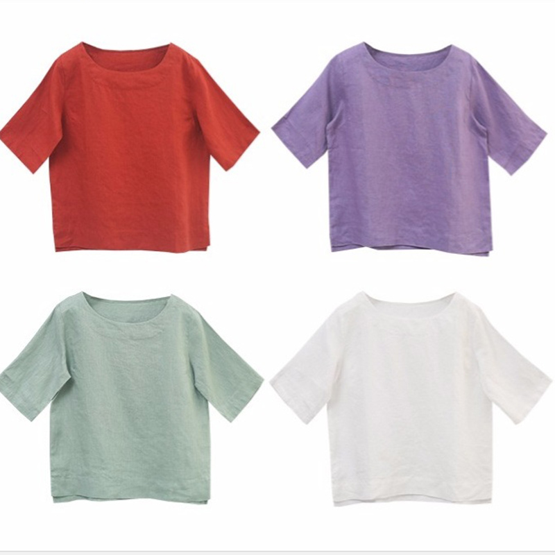 เสื้อลินินแท้แขนสั้น