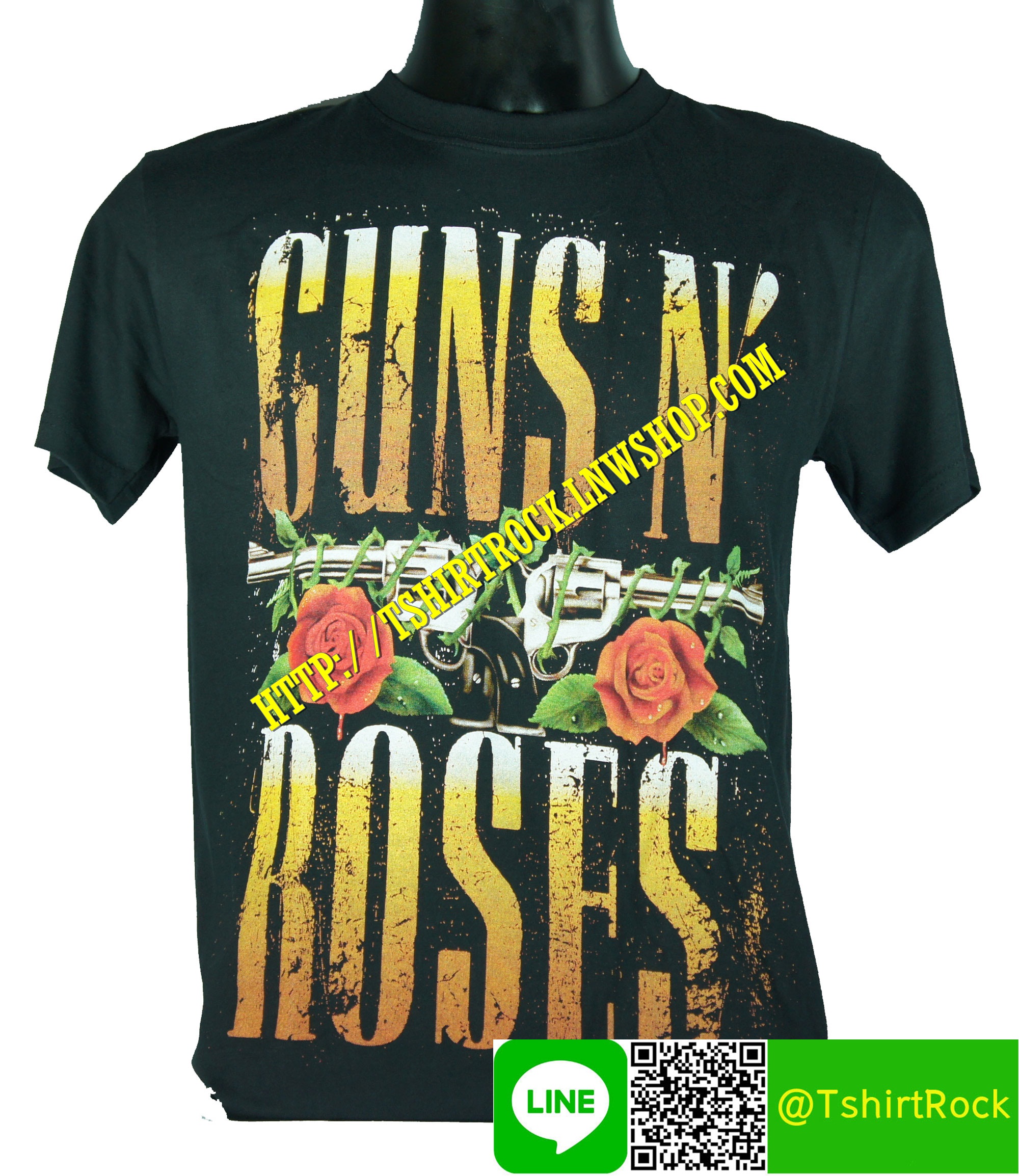 GUNS N' ROSES เสื้อยืดวงร็อค เมทัล ดนตรี เสื้อวงกันส์แอนด์โรสเซส GUN660