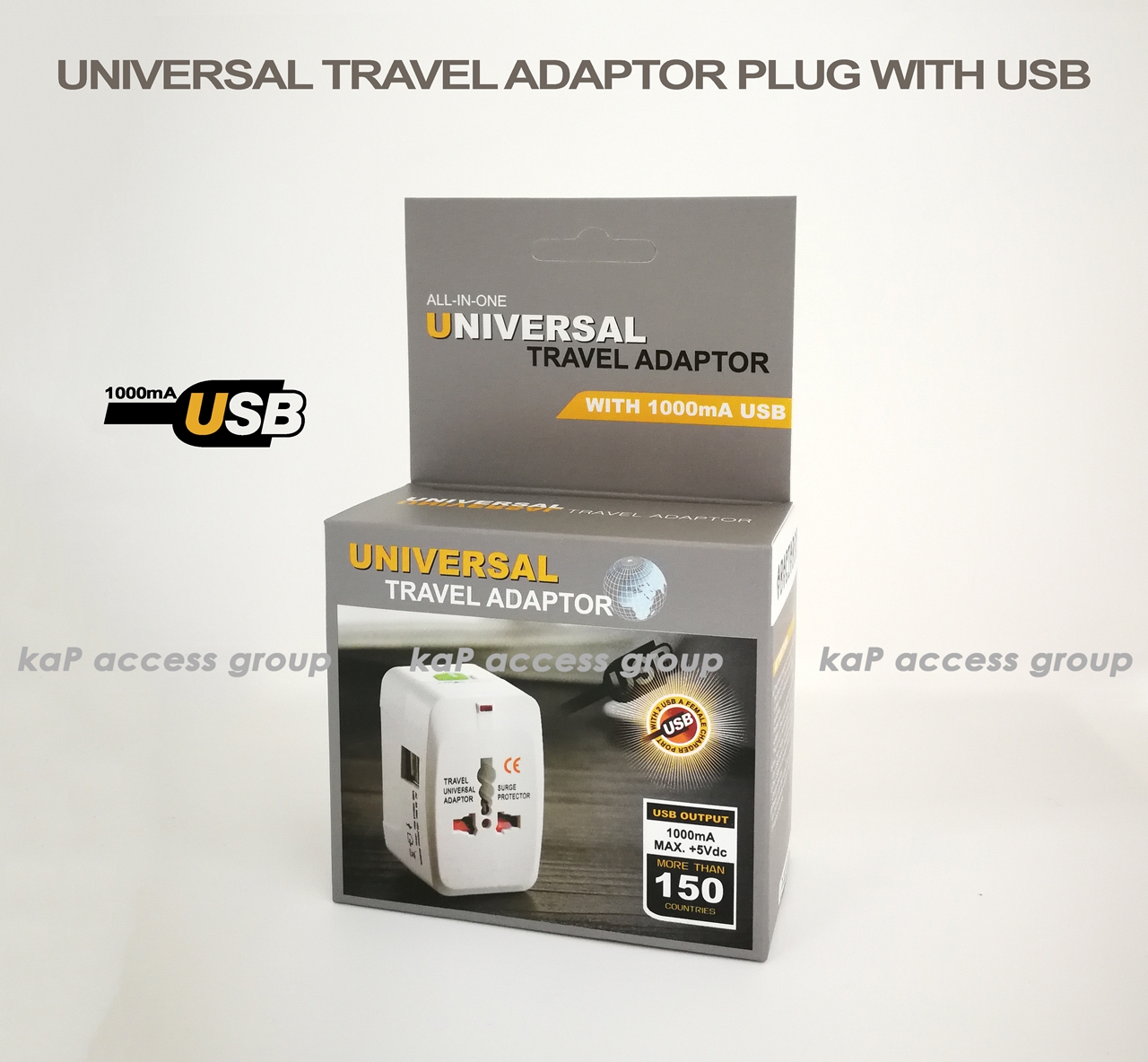 ตัวแปลงหัวเสียบปลั๊กไฟทั่วโลก UNIVERSAL ADAPTOR WITH USB CHARGER