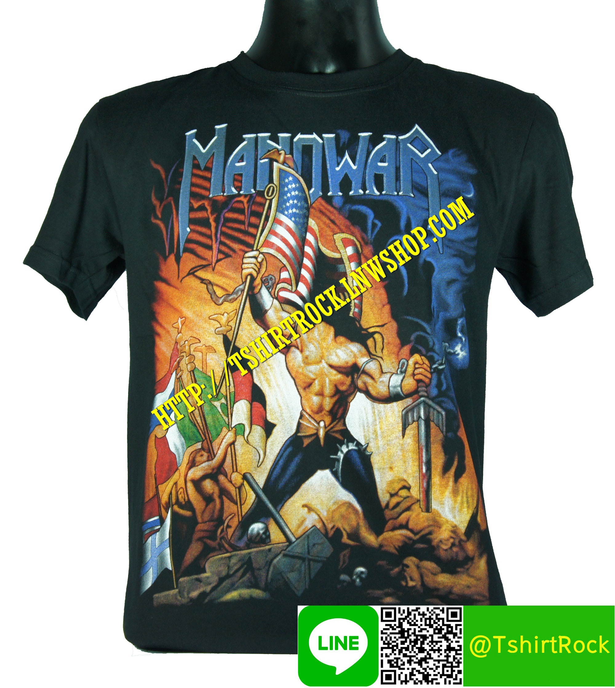 MANOWAR เสื้อยืดวงร็อค เมทัล ดนตรี เสื้อวง MNW524