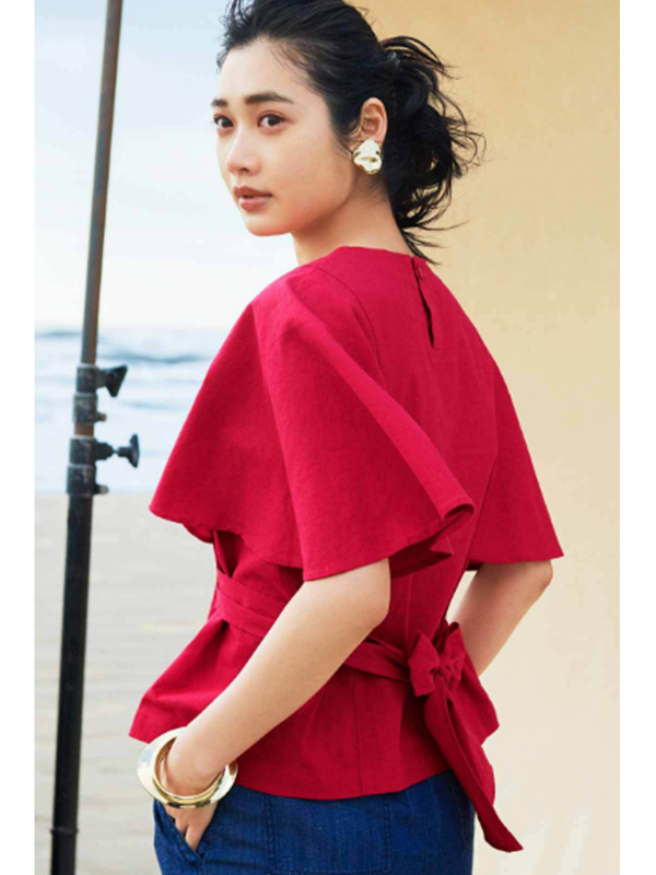 เสื้อลินินผสมฝ้าย(รุ่นผูกโบว์ช่วงเอว)