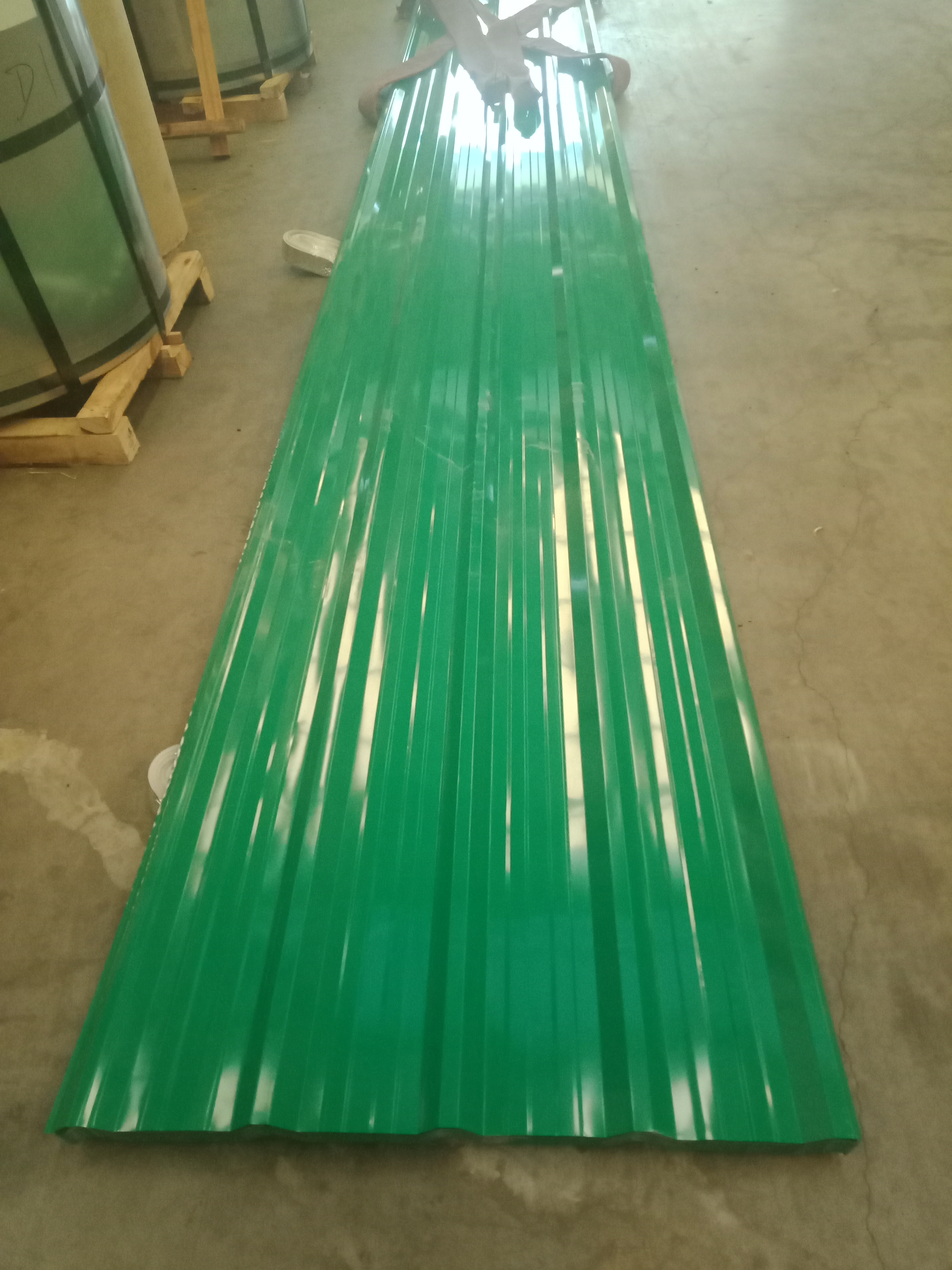 เมทัลชีทแผ่นตรงสีเขียวสดหนา0.35มิล หน้ากว้าง 76 ซม./เมตรละ