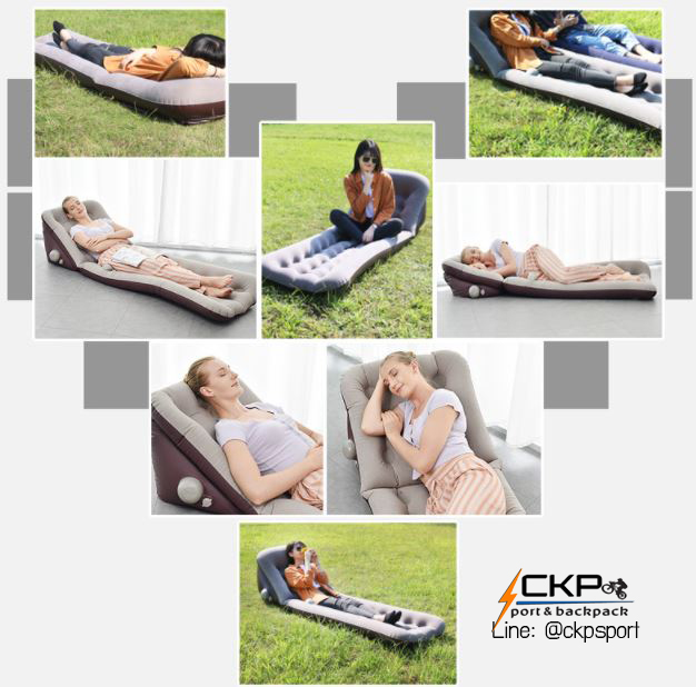 โซฟาเป่าลมแบบเหยียบ เบาะรองนอนแบบพกพา สำหรับตั้งแคมป์
