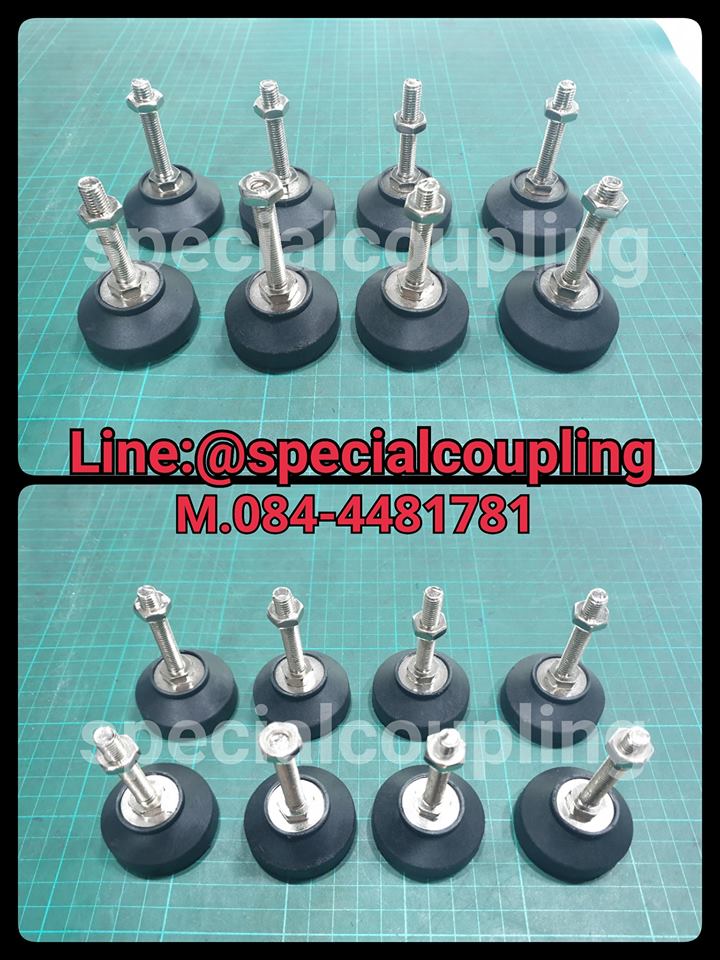 จำหน่ายขาตั้งปรับระดับฐานยางกว้าง50 มิล เกลียวเหล็ก m8x55mm