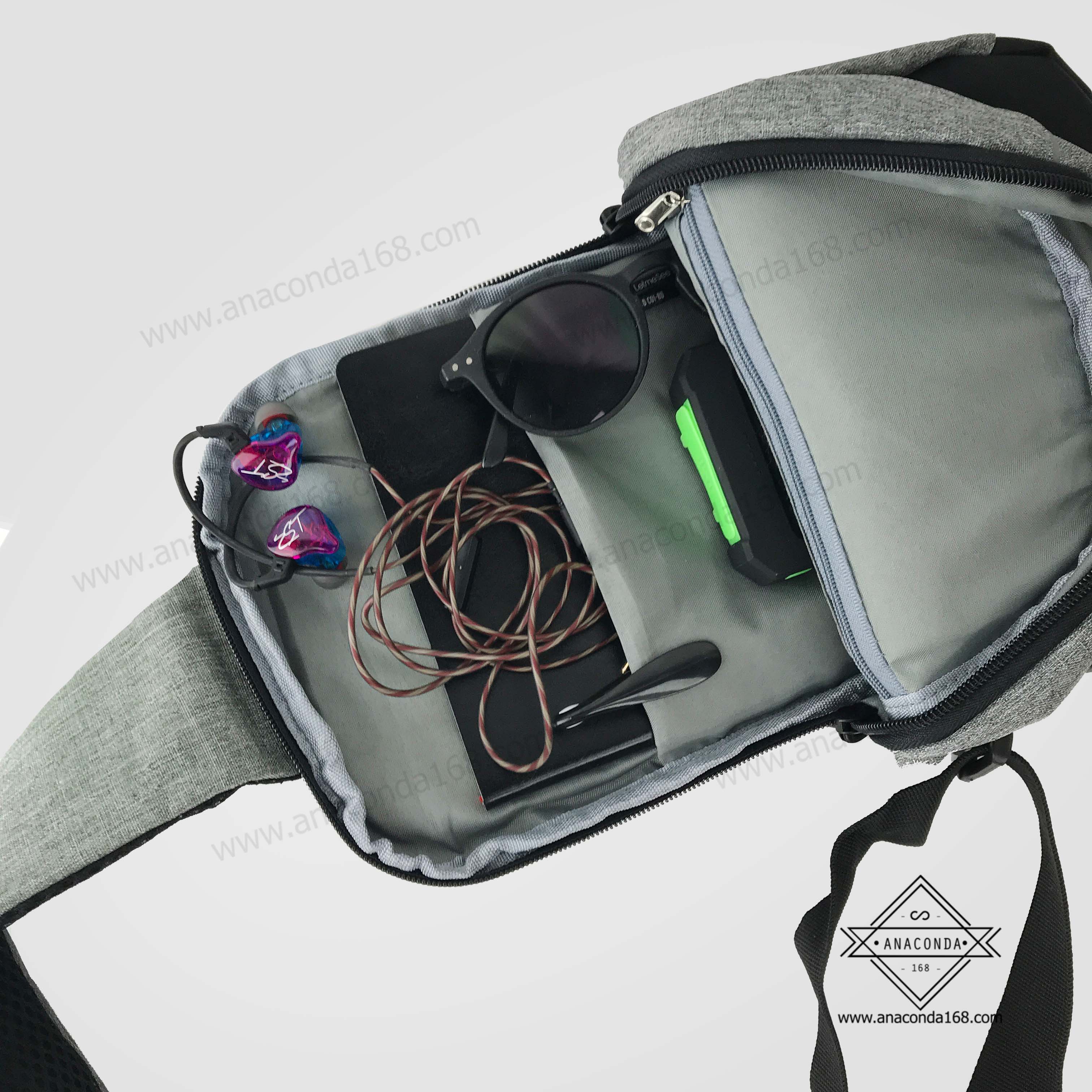 กระเป๋าสะพายข้างนิรภัย Backpack + USB