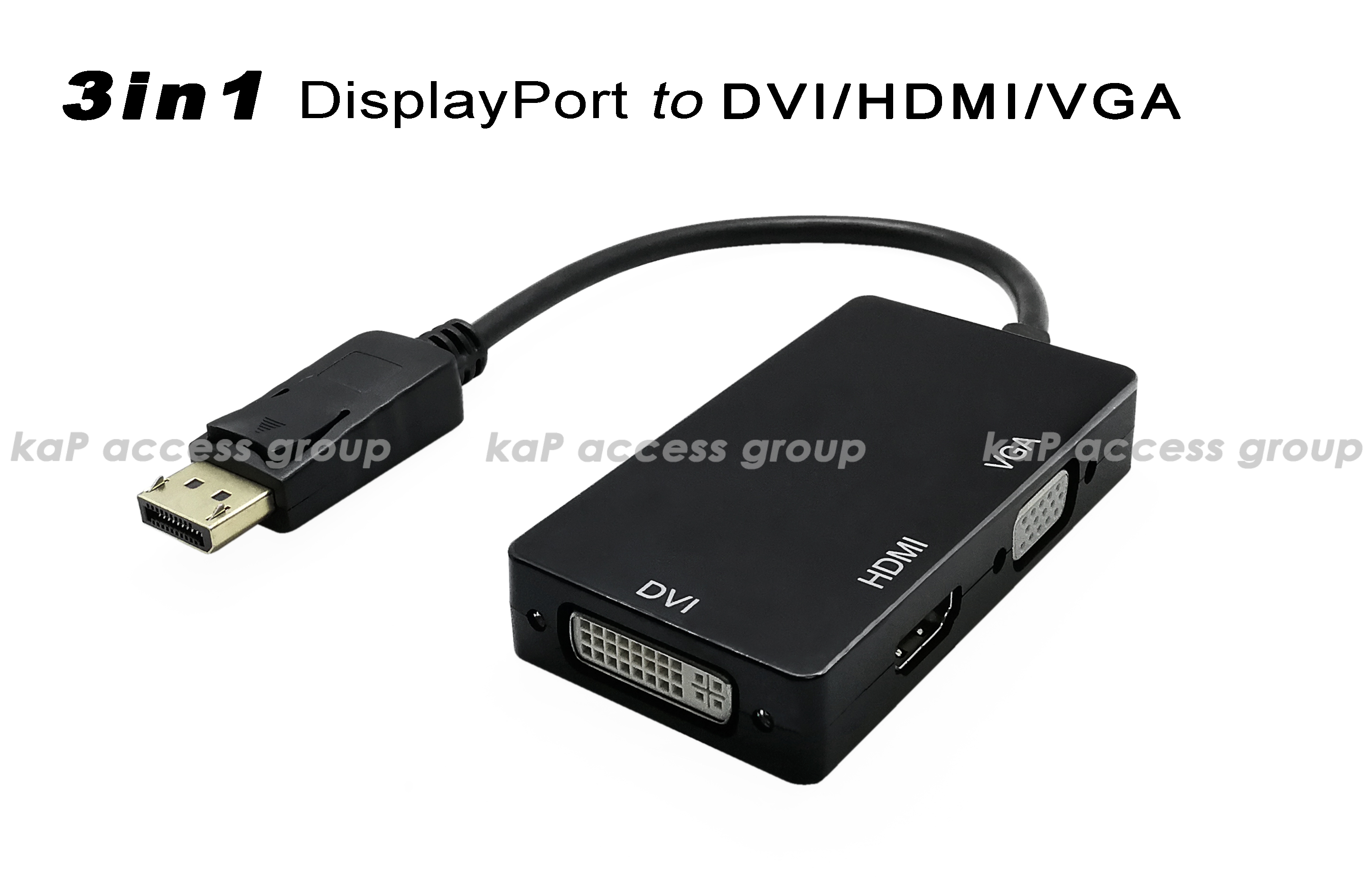 3 in 1 DisplayPort to DVI / HDMI / VGA Converter Adapter