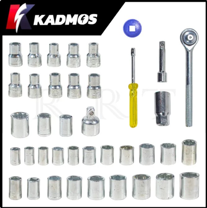 KADMOS ชุดประแจบล็อก ขนาด 1/4 นิ้ว 40 ชิ้น รุ่น 40PCS (เหมาะสำหรับซ่อม และบำรุงรักษารถยนต์ รถจักรยานยนต์ และจักรยาน) ผลิกจากเหล็กอย่างดี แข็งแรง ทนทาน