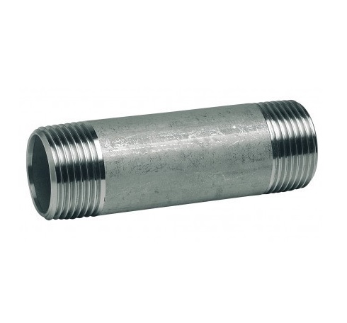 ท่อสแตนเลสสั้น เกลียว 2 ข้าง 1/4"