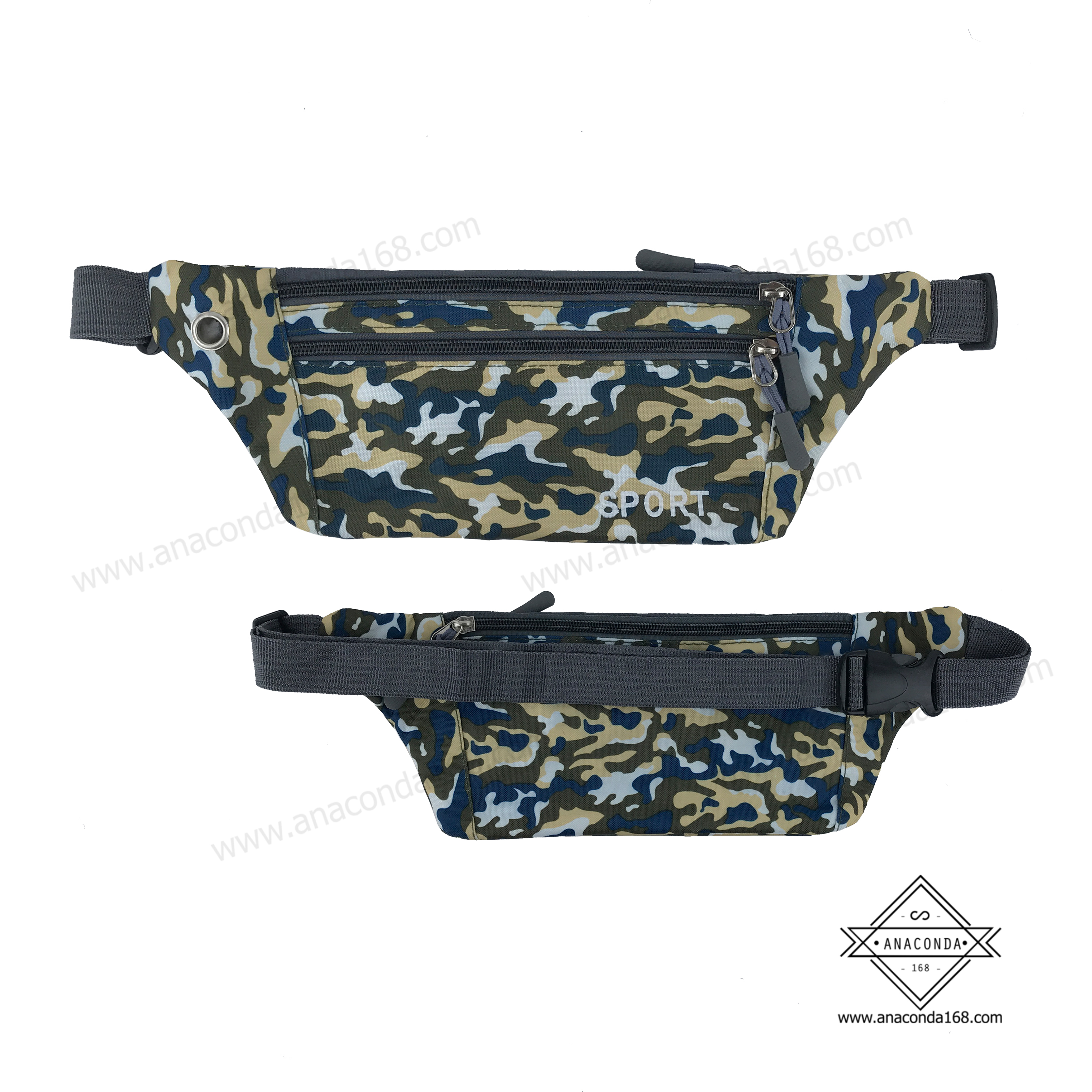 กระเป๋าคาดเอวสปอร์ต 3 ซิปแบบลาย V.2(Sport Bag)