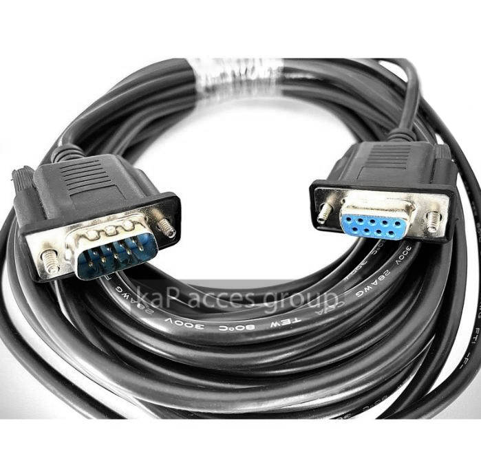 สายซีเรียล DB9 RS232 ผู้เมีย สายสีดำ สายสำเร็จ 5เมตร