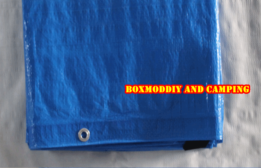 ผ้าใบกันฝน ผ้าใบรถคอก ฟลายชีท กันแดด กันฝน TARP หนา แข็งแรง ทนทาน ราคาถูก ขนาด 4x4เมตร สีฟ้าทั้ง2ด้าน