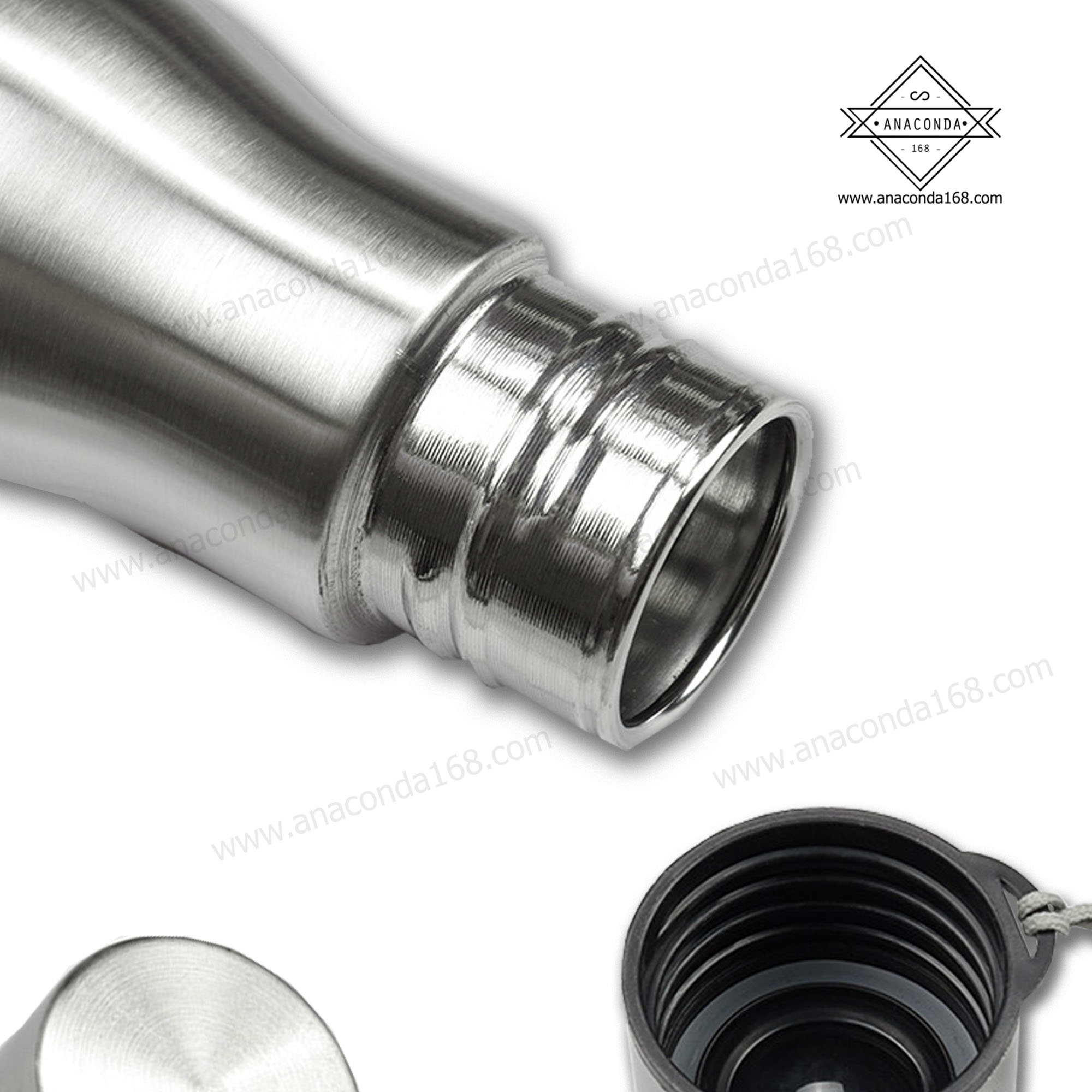 ขวดน้ำทรงยาวสีเงิน 500 ml.