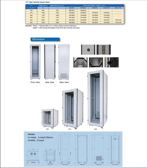 PM-6027ตู้19" HIGH QUALITY EXPORT RACK 27U (60x100cm.)สูง 139 cm.Vatแล้ว