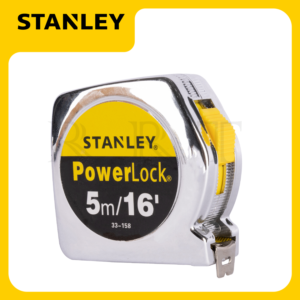 STANLEY POWERLOCK ตลับเมตร ขนาด 33-158(33-233) ขนาด 5 เมตร สีเงิน