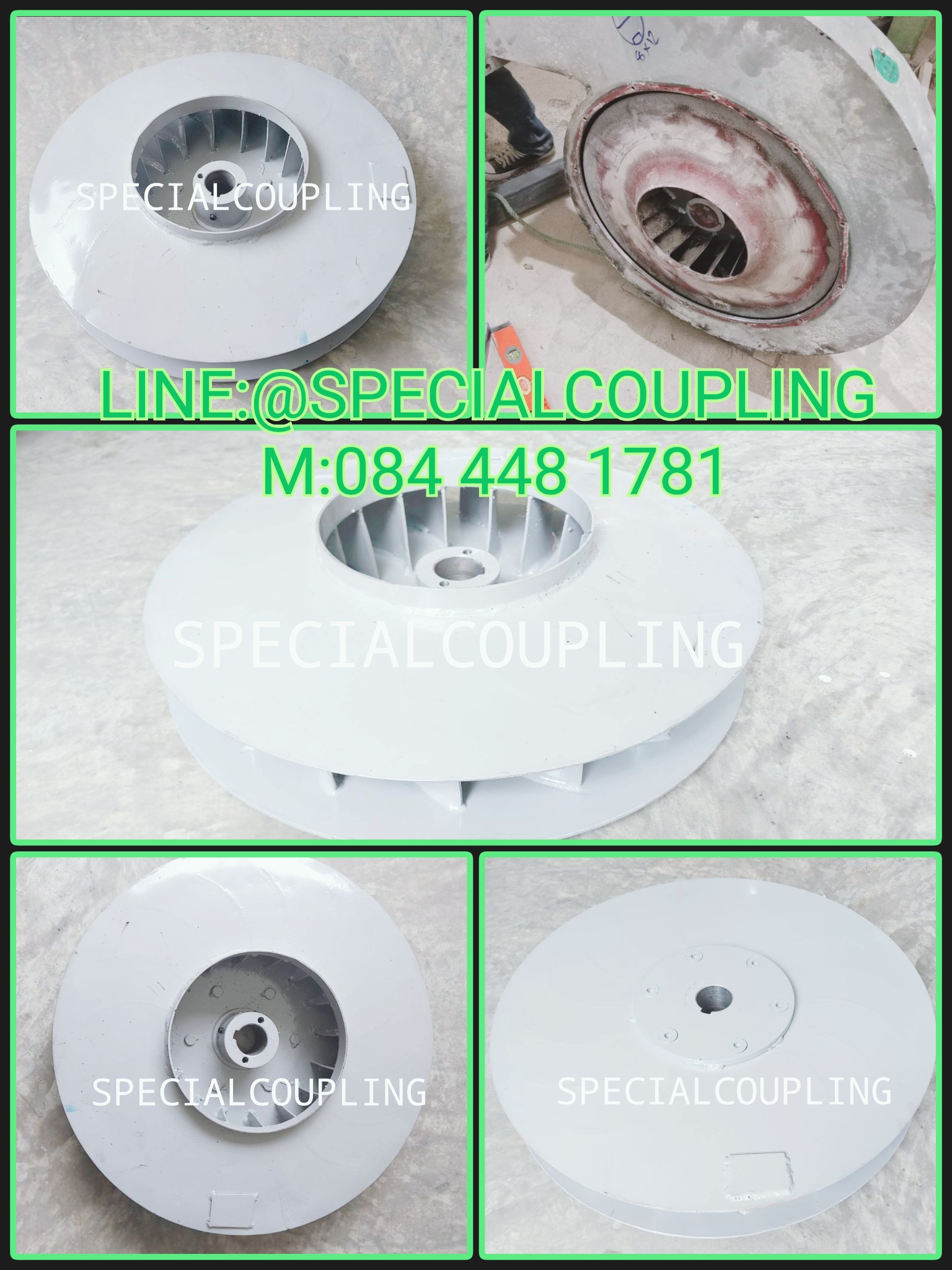 รับผลิตใบพัดลมเทอร์โบเหล็กพ่นสีอบร้อนพร้อมบาลานส์ขนาด OD 530MM H75MM. รอสินค้า10 วัน สอบถามได้คะ