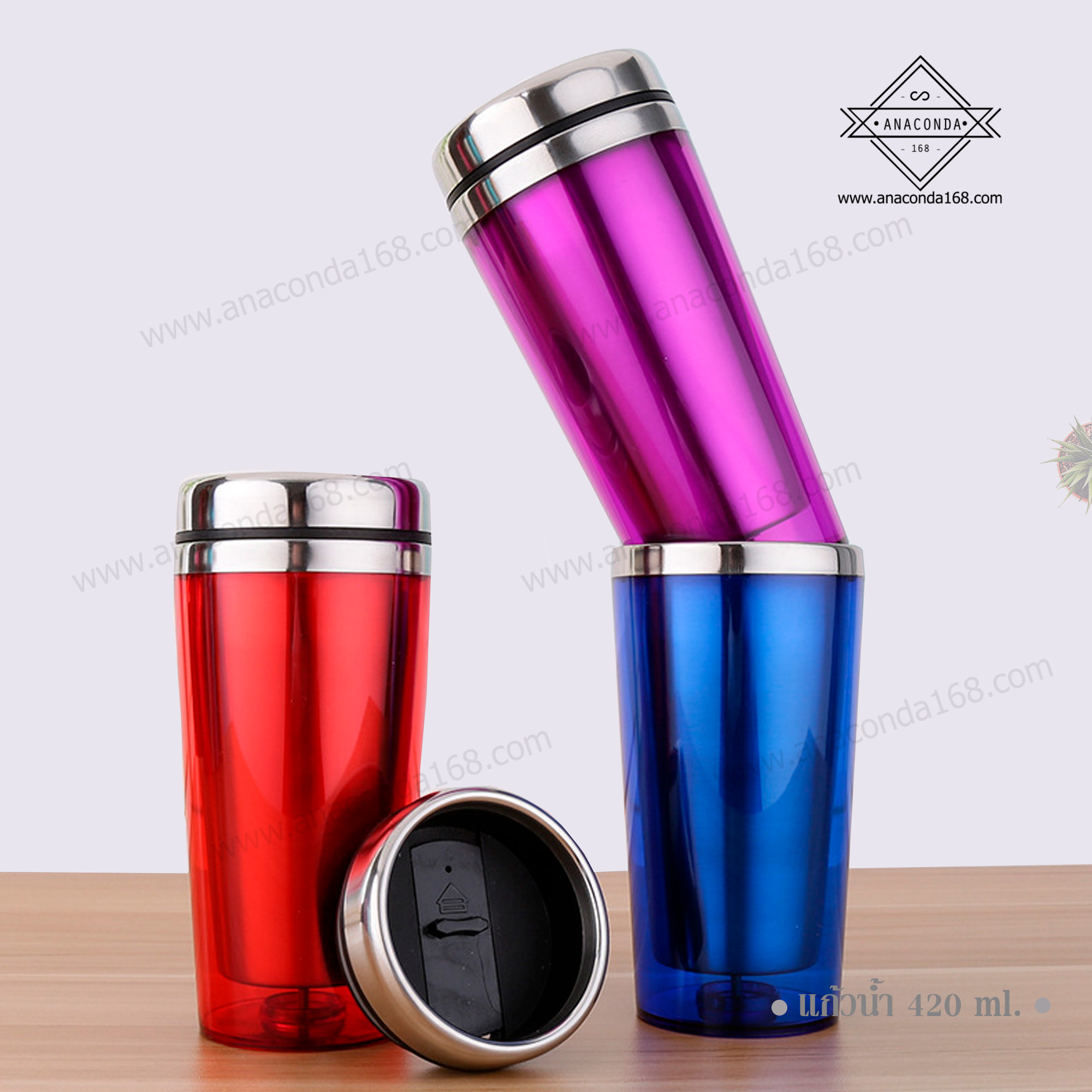 แก้วเก็บอุณหภูมิ 2 ชั้น แก้วเก็บร้อน-เย็น 420 ml.