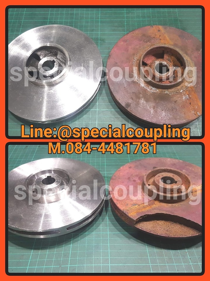รับผลิตใบพัดปั้มน้ำสแตนเลส304 ขนาดod 170mm รูเพลา18 มิล 5 ใบพีด ร่องน้ำ6 มิล แวริ่งหน้าหลัง70 มิล รอสินค้า 20 วันจ้า