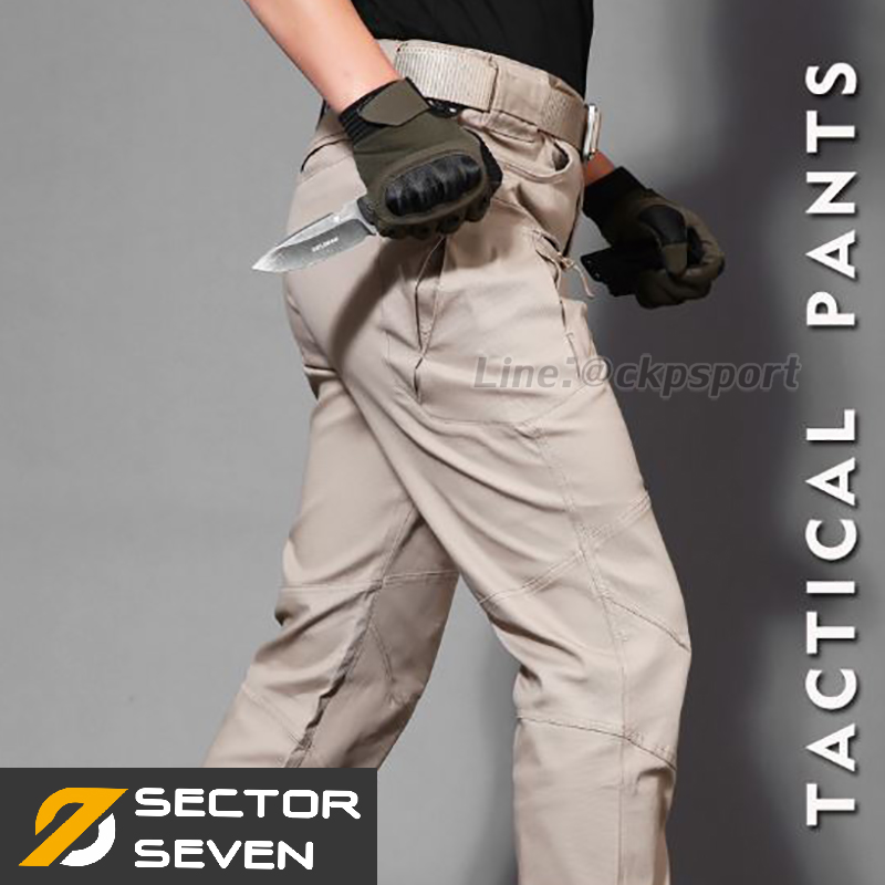กางเกงยุทธวิธี แบรนด์ sector seven รุ่น IX8c (ผ้าริปสต๊อป) มีการถักทอแบบลายตาราง ผ้าไม่หนามาก ใส่สบายขึ้นด้วยเนื้อผ้าน้ำหนักเบา และช่องกระเป๋าใหญ่ มีหลายช่องเหมาะสำหรับ นักเดินทาง ปั่นจักรยาน ทัวร์ริ่ง ขับมอเตอร์ไซค์เดินป่า ปีนเขา เดินทางไกล เดินทางต่างปร