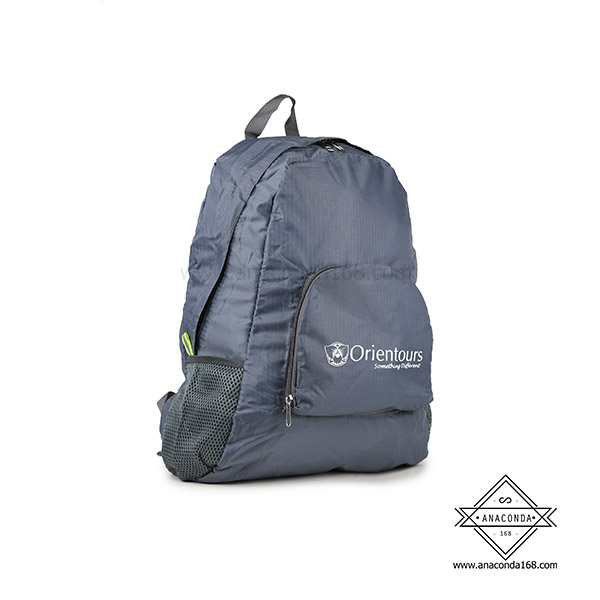 กระเป๋าเป้สะพายหลังพกพาพับเก็บได้ สกรีนโลโก้