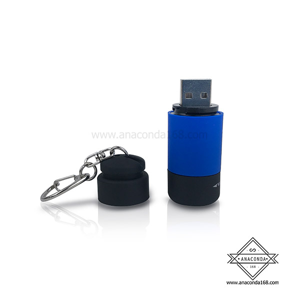 ไฟฉาย USB ชาร์จไฟได้ ไฟฉายพวงกุญแจ สกรีนโลโก้