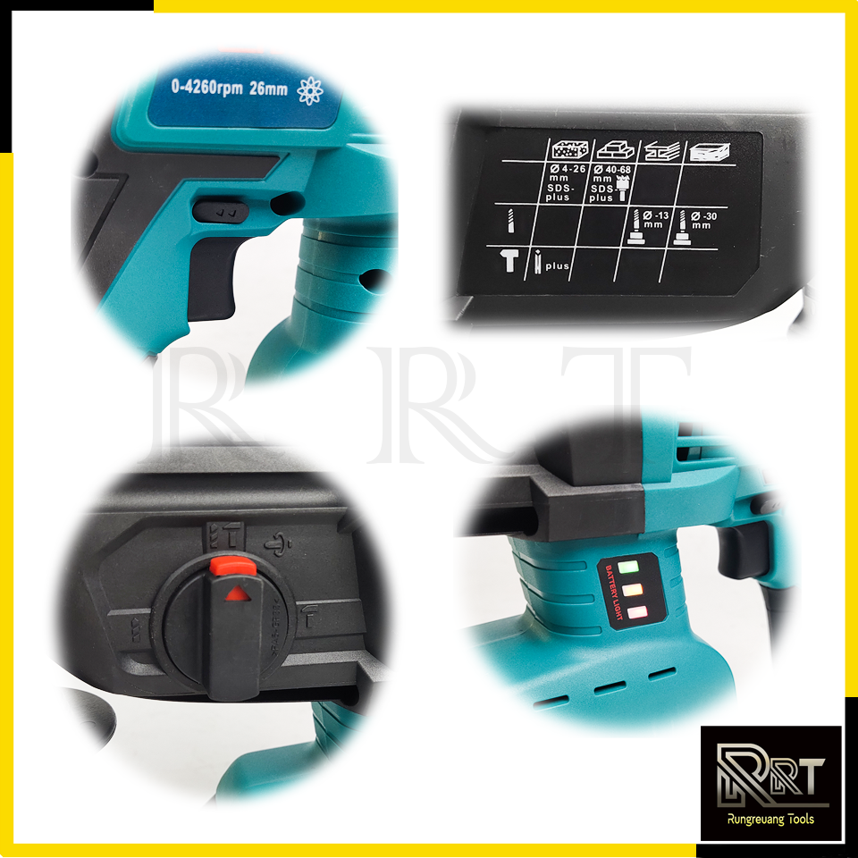 FLYBOSS สว่านไร้สายโรตารี่ 3 ระบบ 99V สว่านแบตโรตารี่