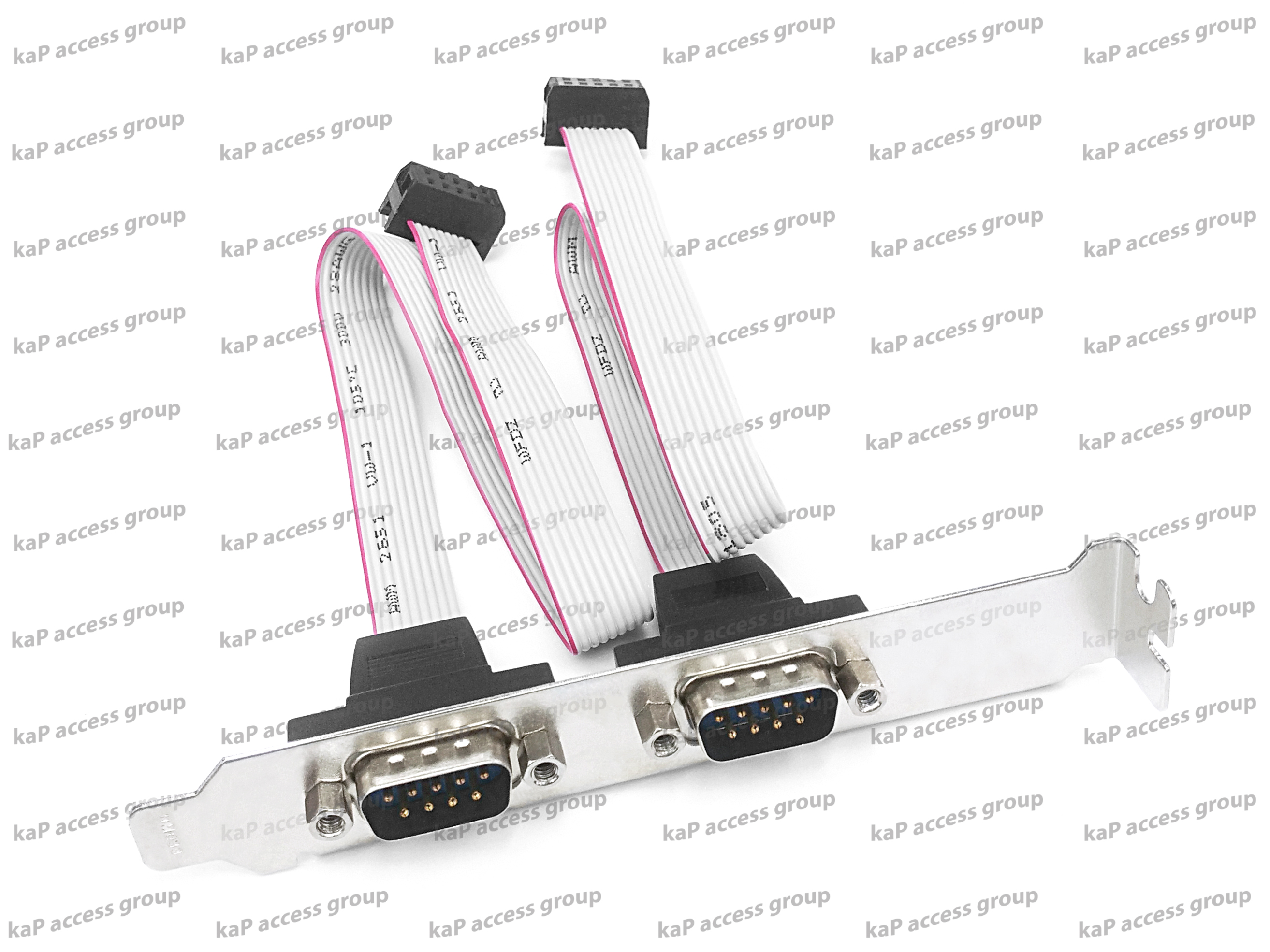 สล็อตขาเหล็กติดหลังเคส DB 9 Pin (Serial) 2 พอร์ต สายแพ 20ซม.