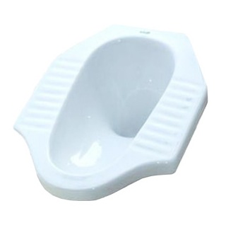 โถสุขภัณฑ์แบบนั่งยอง ราดน้ำ ท้ายตัด Mato สีขาว