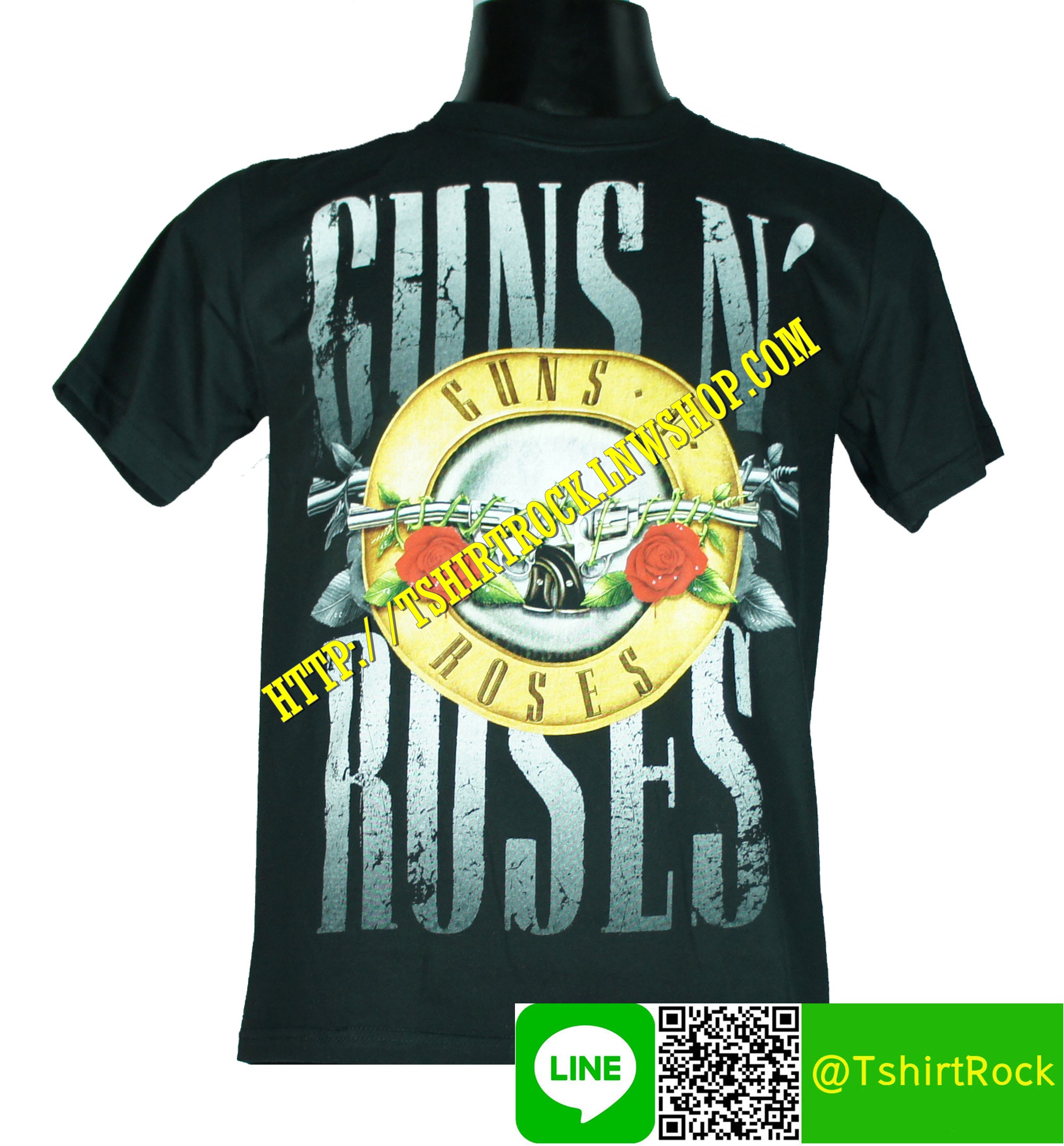 GUNS N' ROSES เสื้อยืดวงร็อค เมทัล ดนตรี เสื้อวงกันส์แอนด์โรสเซส GUN1455