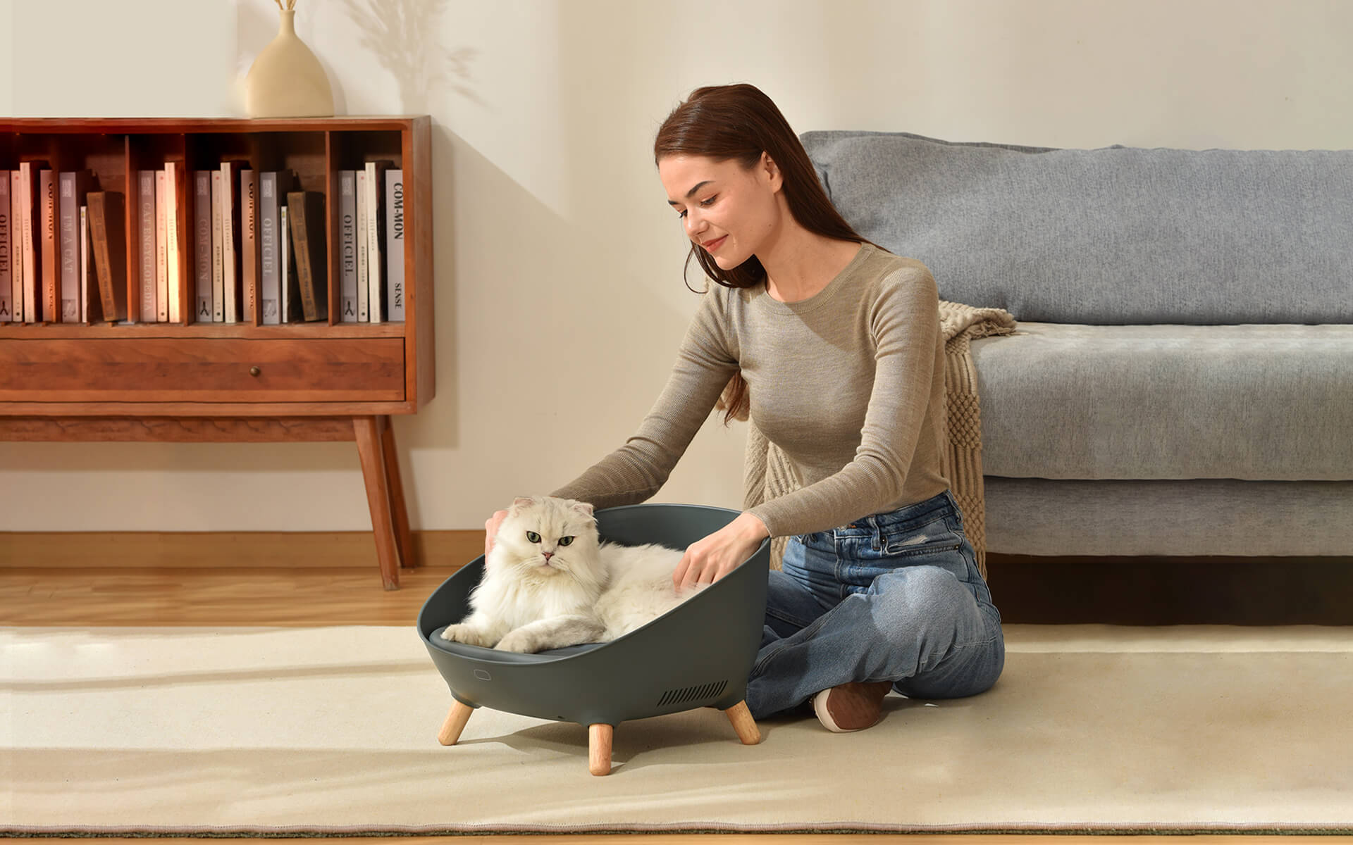 Petoneer Cozy Sofa บ้านแมว ที่นอนแมวปรับอุณหภูมิได้