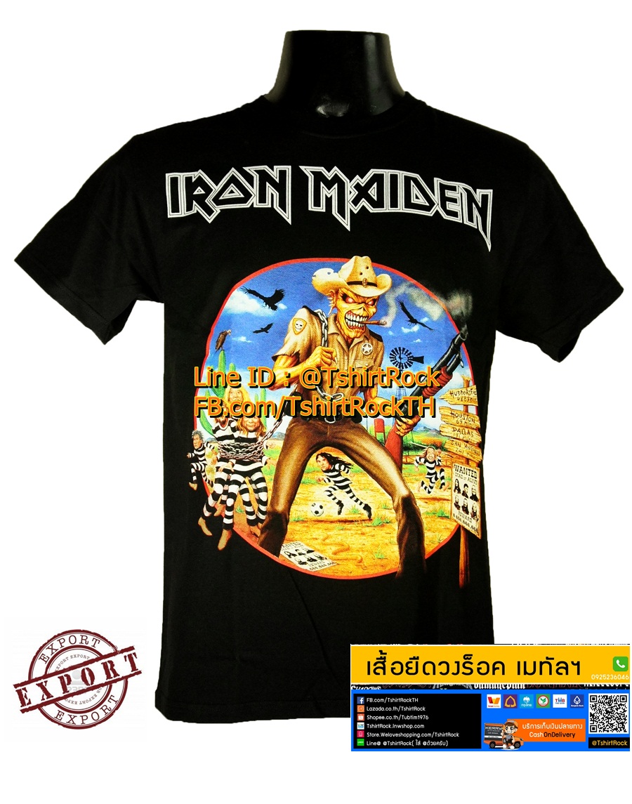 เสื้อวง IRON MAIDEN เสื้อยืดวงดนตรีร็อค เมทัล เสื้อร็อค ไอเอิร์นเมเดน IRN1677