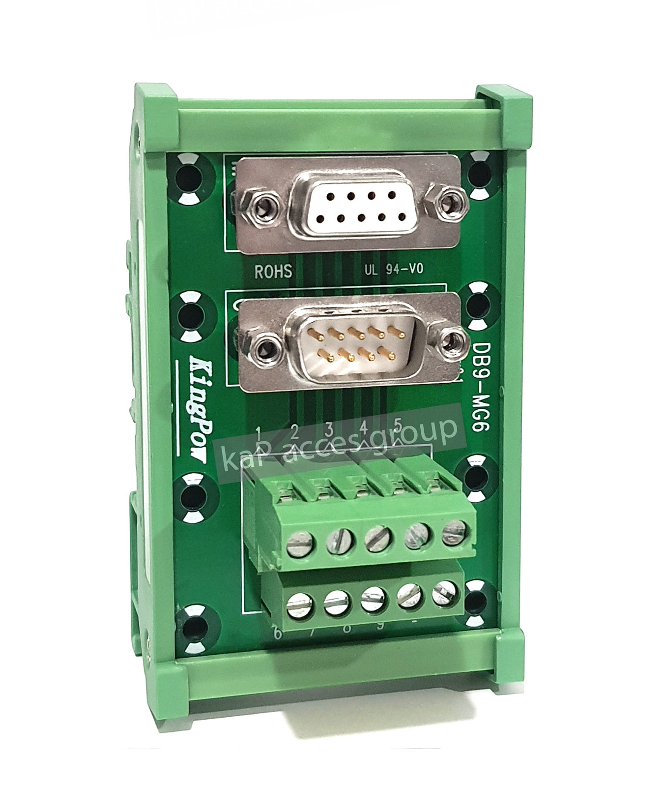 DB9-MG6 DIN Rail Mount Interface Module Male/Female Connector Breakout Board Terminal Block