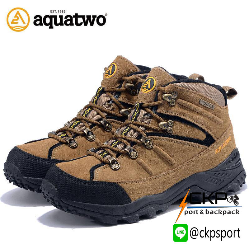 รองเท้าเดินป่ากันน้ำ Aquatwo Hiking S943 สีน้ำตาลอ่อน