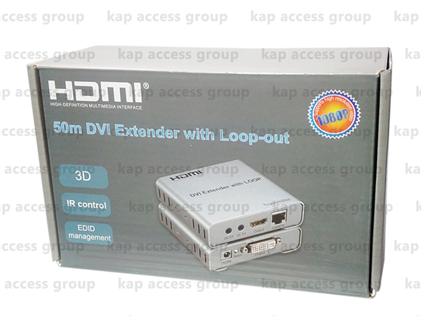 DVI Extender over UTP Cat5/6 with Loop-out IR Control (50M)