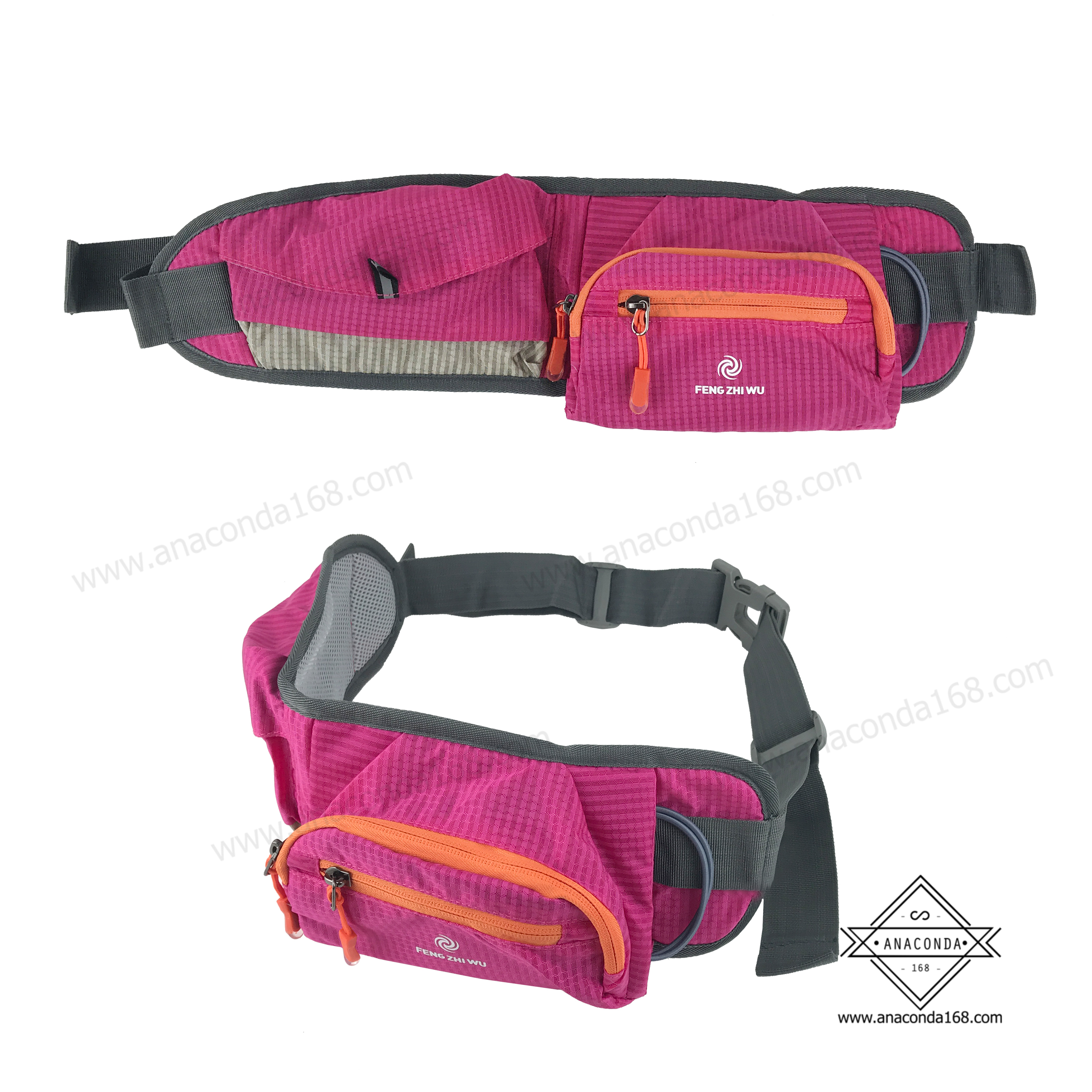 กระเป๋าคาดเอว2ช่อง ใส่กระบอกน้ำได้