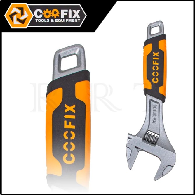 COOFIX ประแจเลื่อน 10 นิ้ว รุ่น CFH-B01003-10 มีสเกลบอกระยะ ด้ามจับเสริมยาง ปากกว้าง 30 มม.