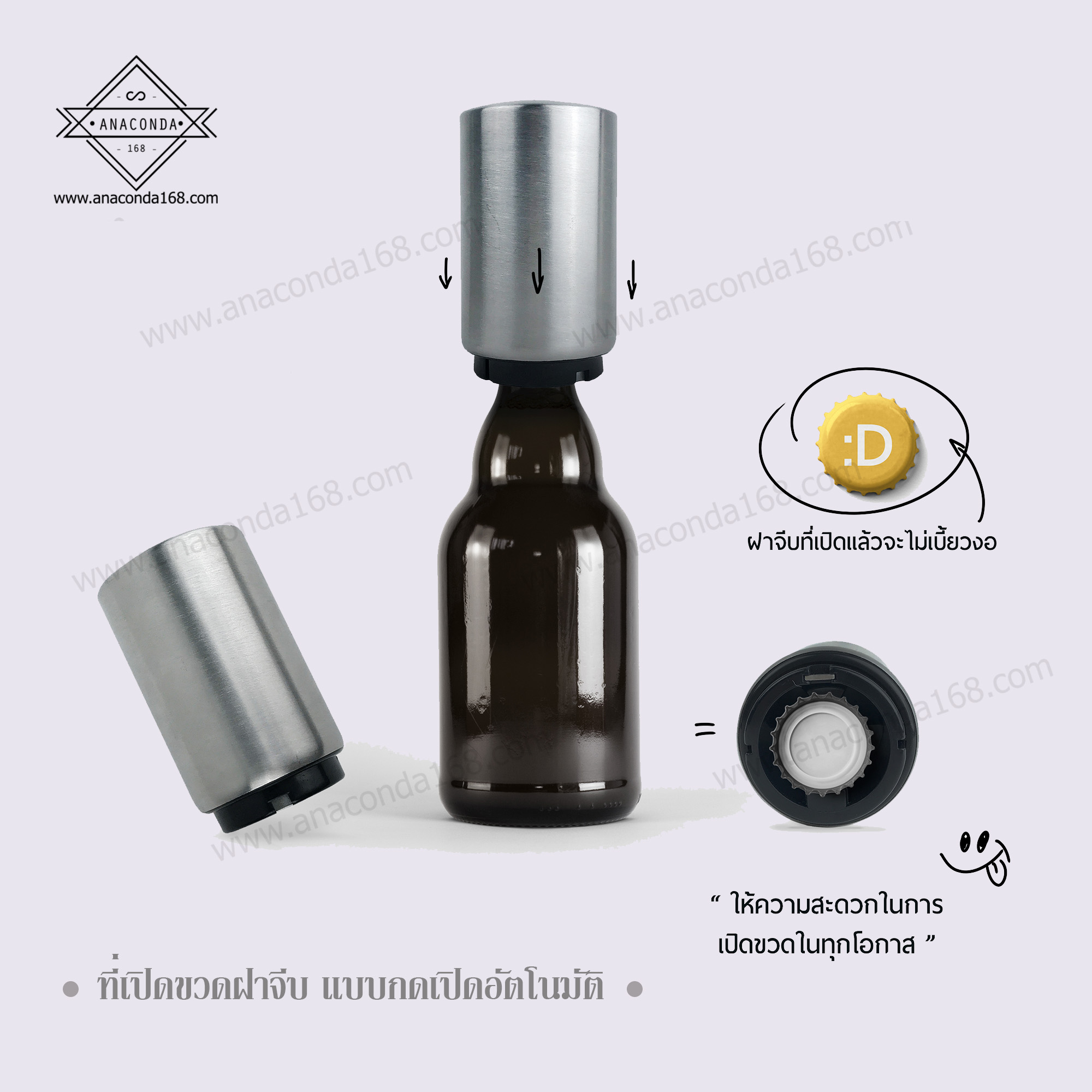 ที่เปิดขวดฝาจีบ แบบกดเปิดอัตโนมัติ