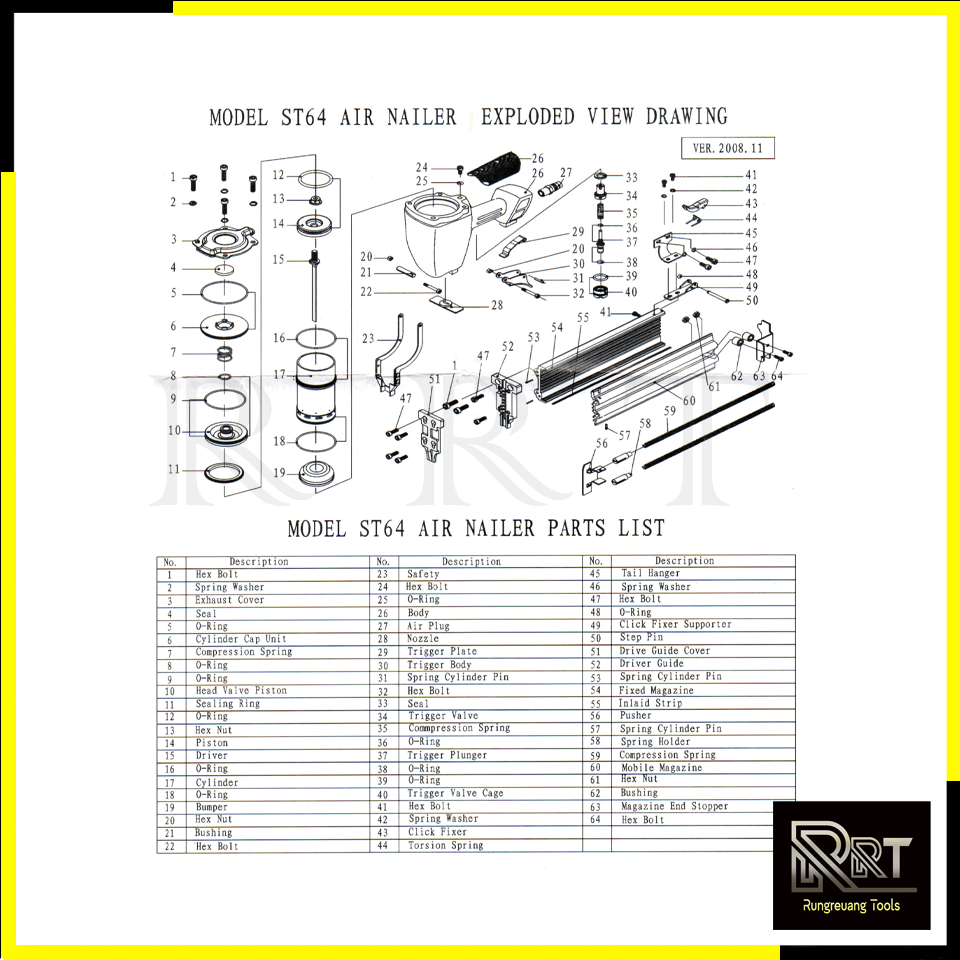RRT ชุดอะไหล่ปืนลม D-MAX ST-64