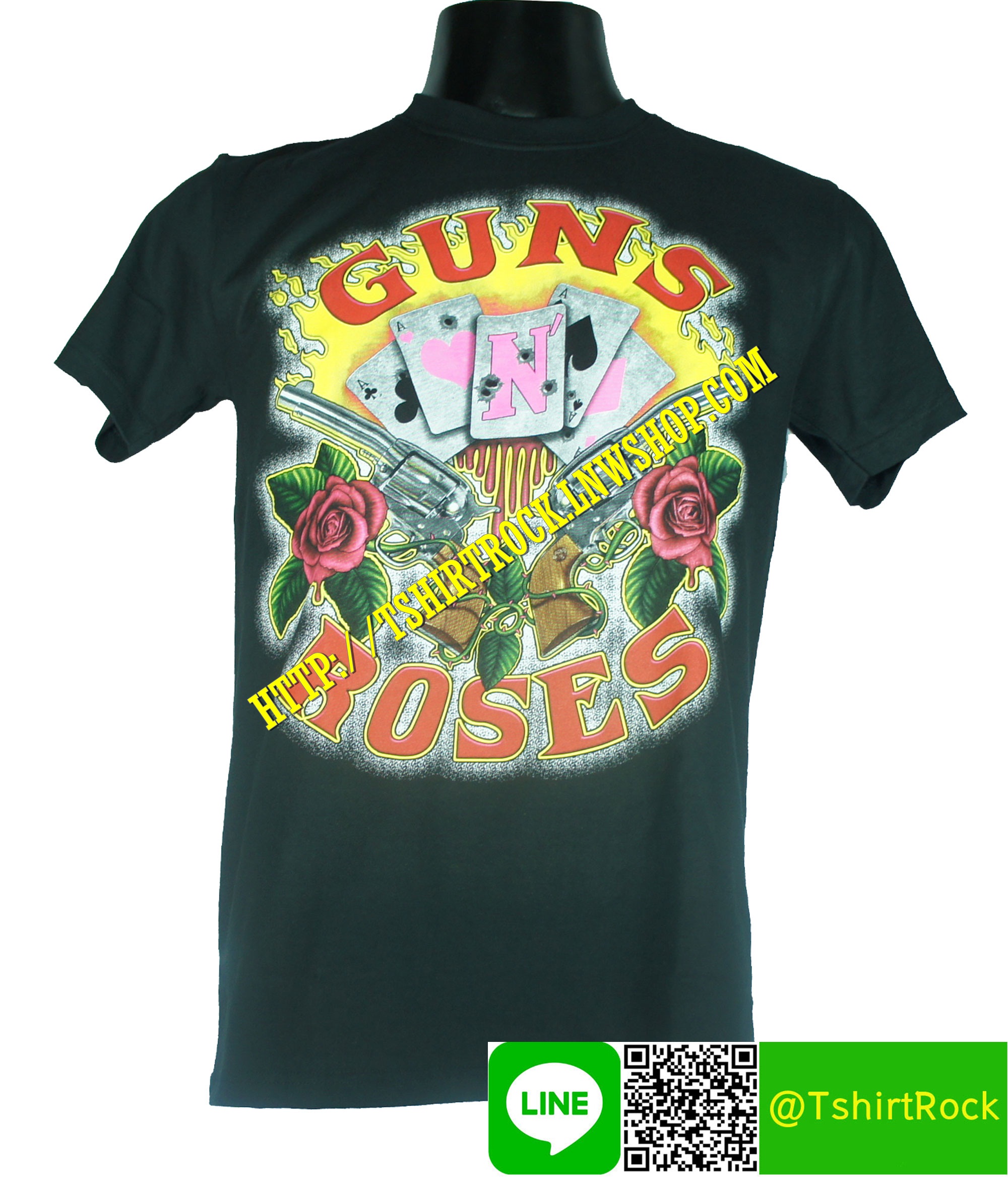 GUNS N' ROSES เสื้อยืดวงร็อค เมทัล ดนตรี เสื้อวงกันส์แอนด์โรสเซส GUN1391