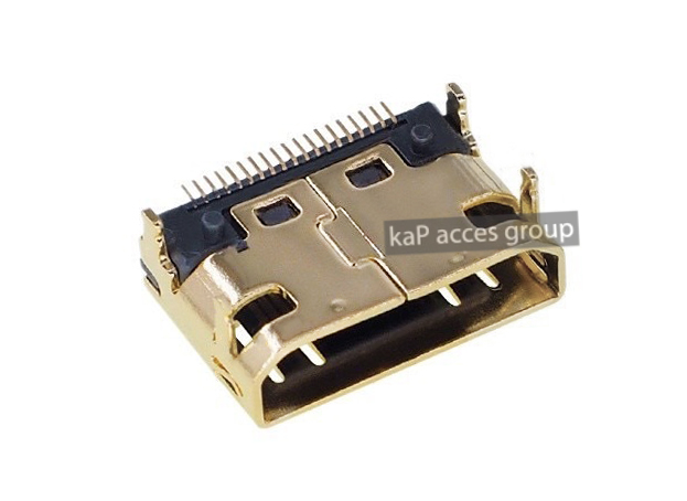 SOCKET MINI HDMI GOLD FEMALE CONNECTOR SMD 19 PIN FOR PCB