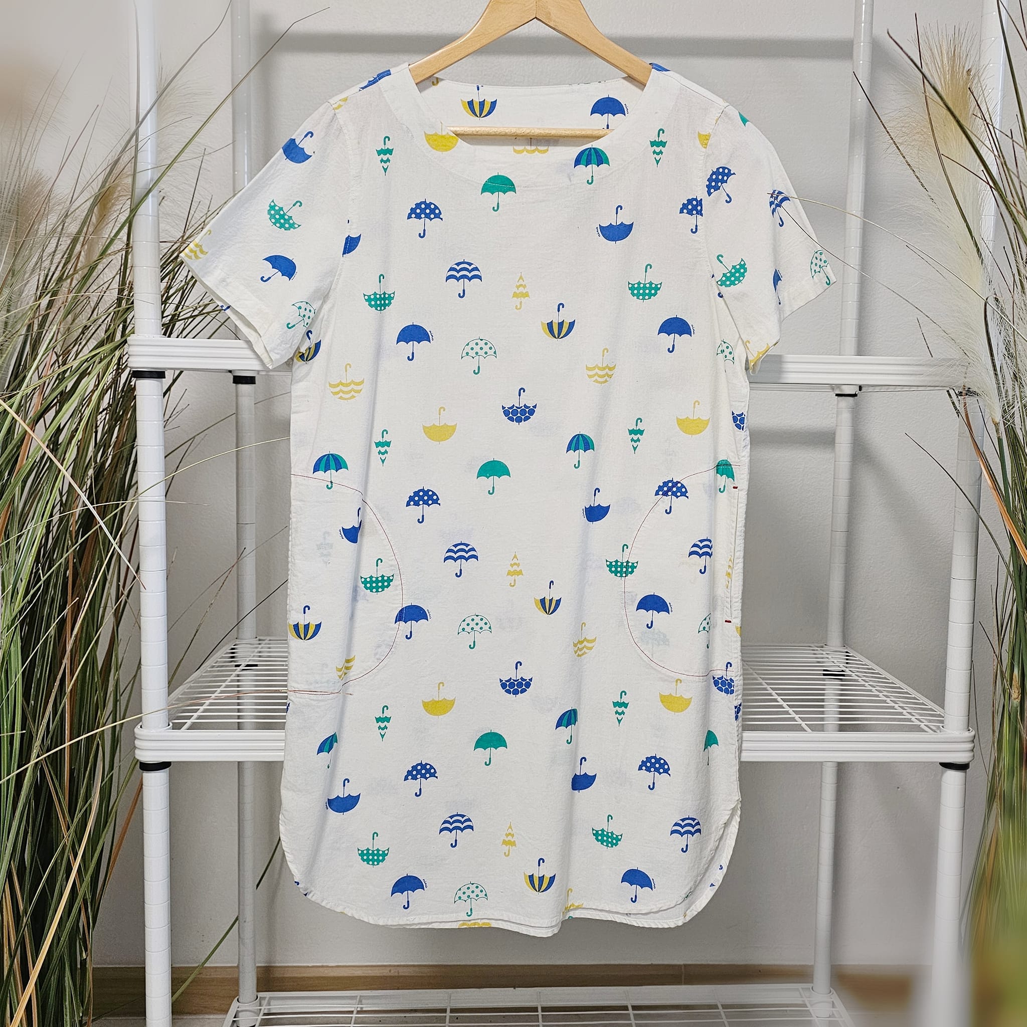 เสื้อฝ้ายScreenลายร่ม(มีตำหนิ)