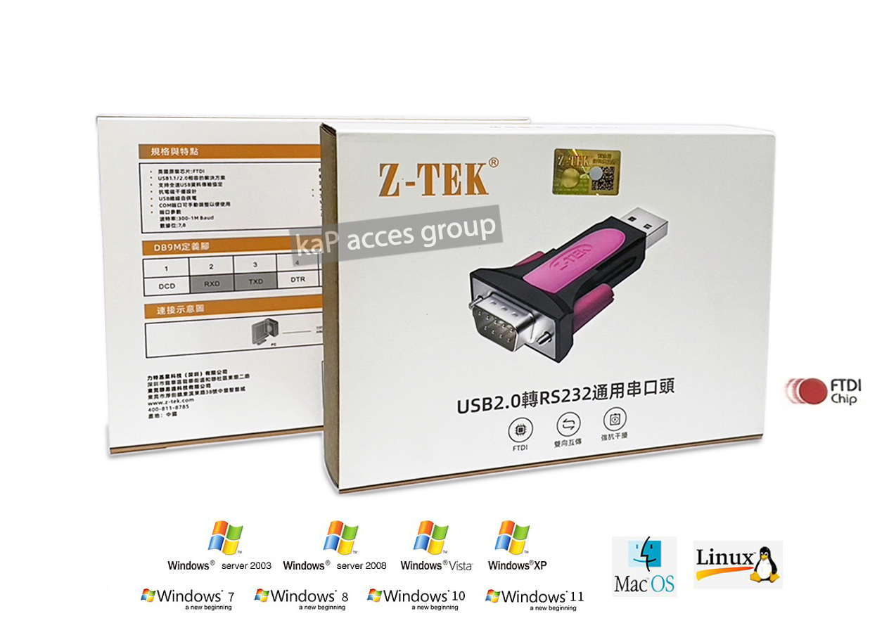 Z-Tek Adapter USB 2.0 to RS-232 Male (FTDI CHIP) รองรับ Win11 NEW ZE511