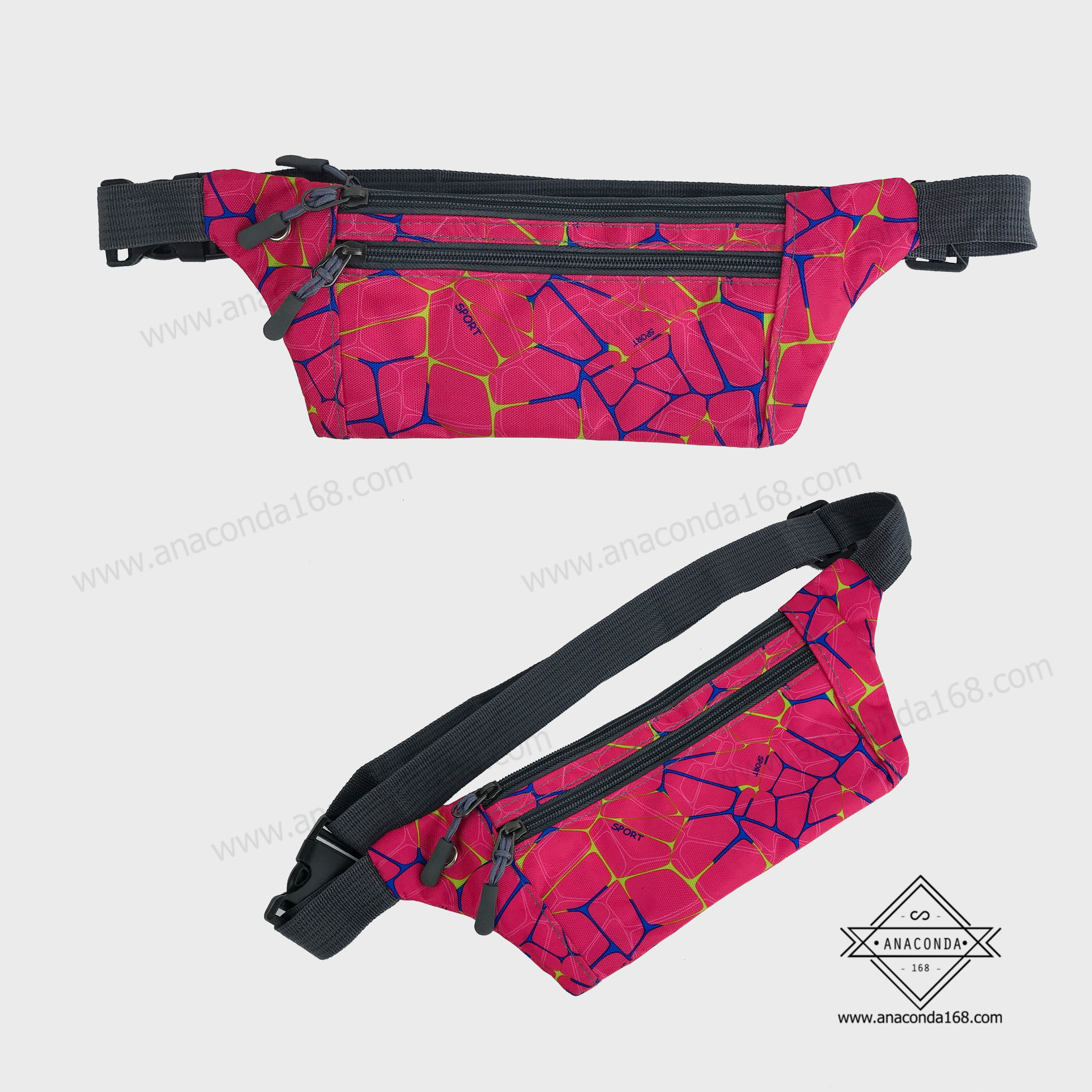 กระเป๋าคาดเอวสปอร์ต 3 ซิปแบบลาย V.4(Sport Bag)