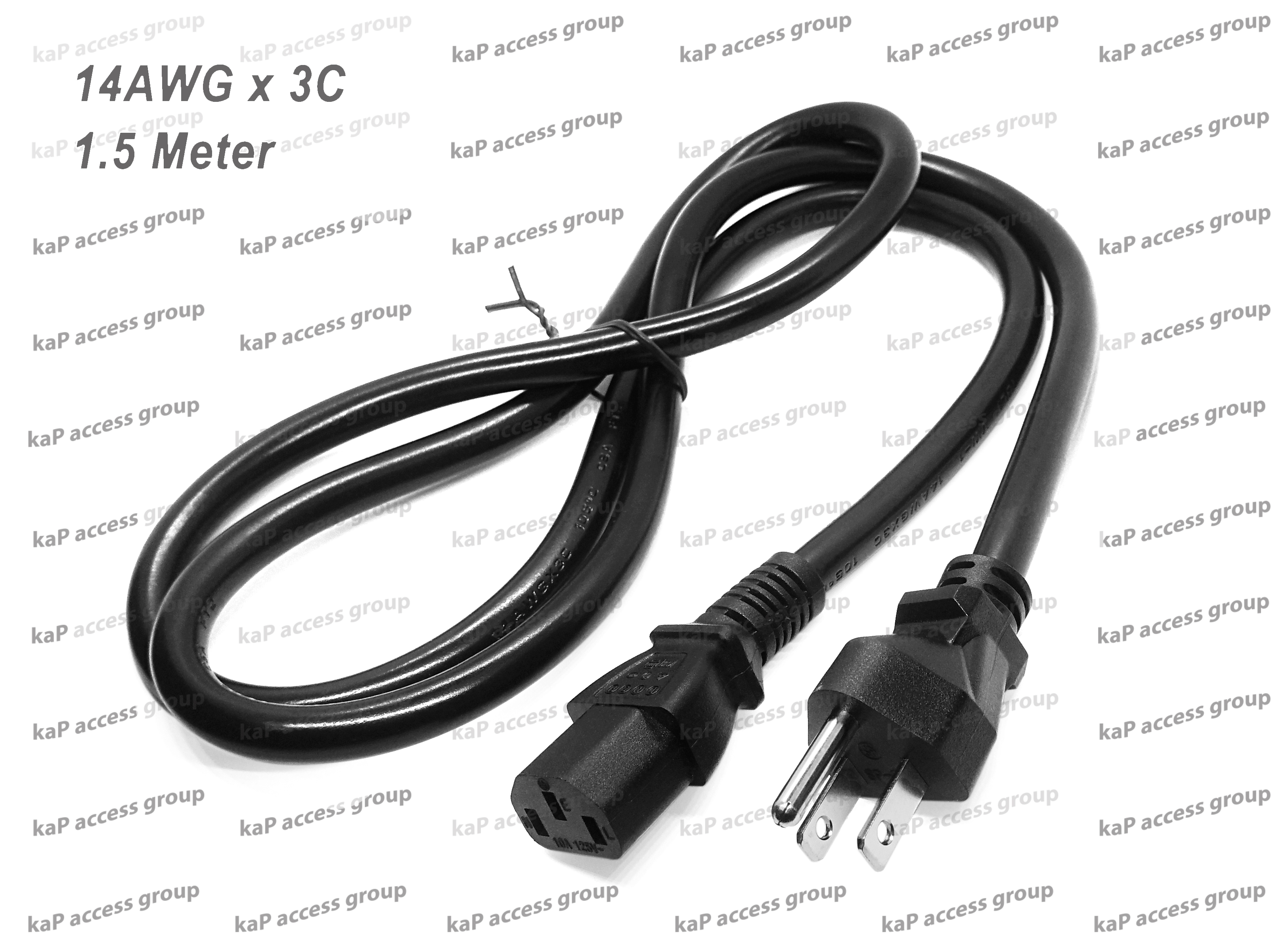 สาย AC POWER 14AWG x 3C NEMA 5-15P to C13 ความยาวสาย 1.5เมตร