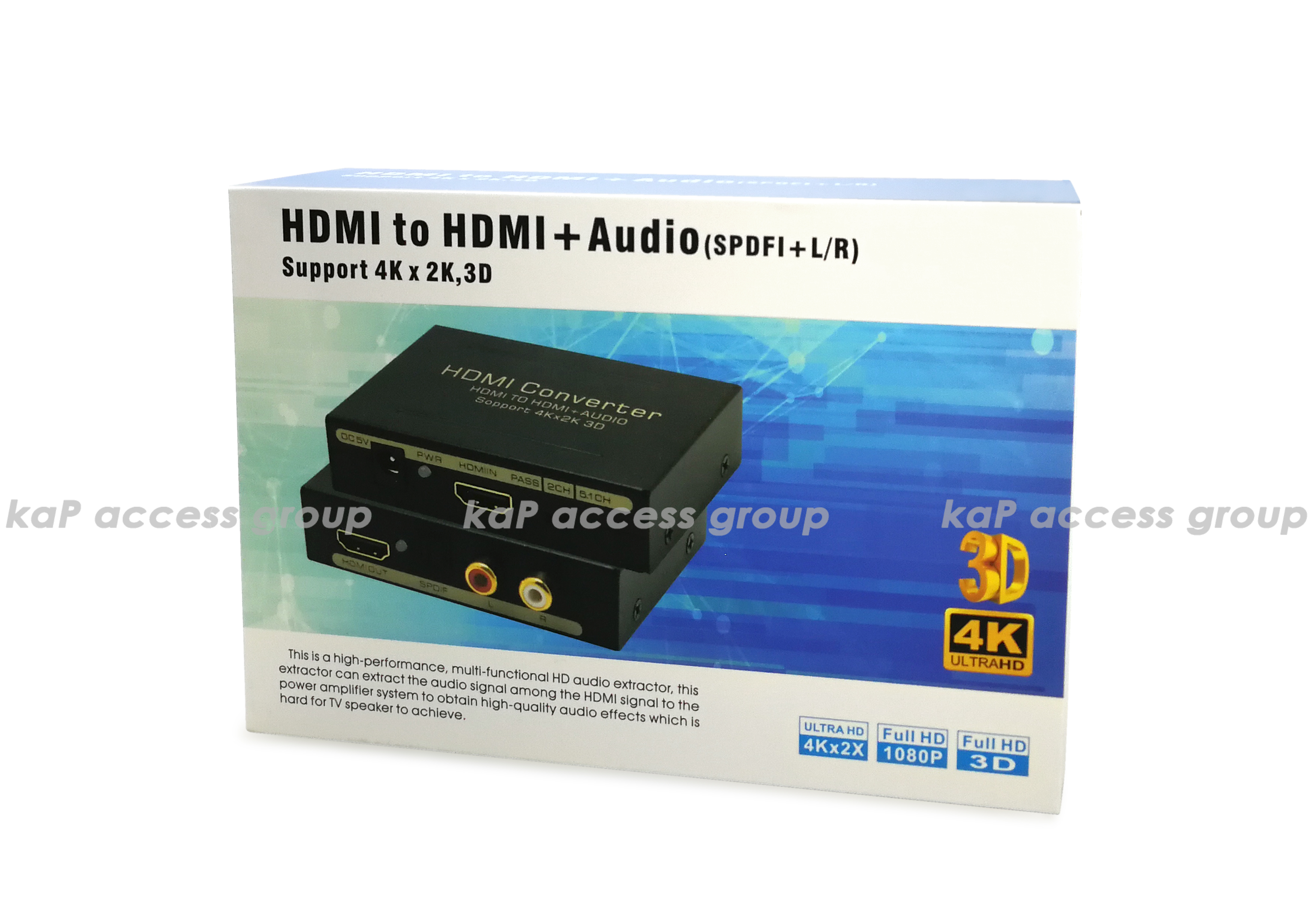 HDMI to HDMI + Audio (SPDFI+L/R) Support 4K2K, 3D