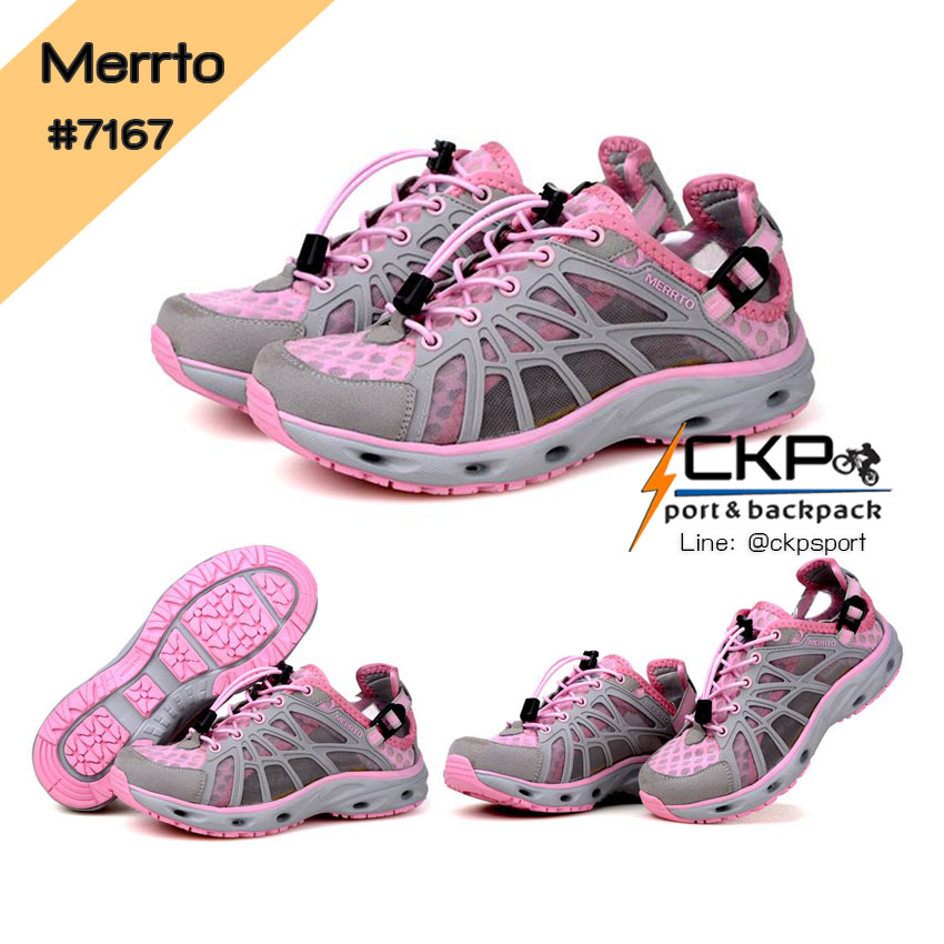 รองเท้าเดินป่า ลุยน้ำ แห้งเร็ว Merrto 7167 สีชมพู